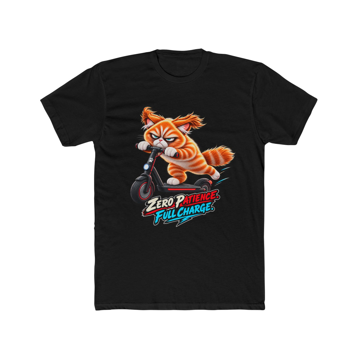 Zero Patience, Full Charge - Mildly Feral - Men's Cotton Crew Tee