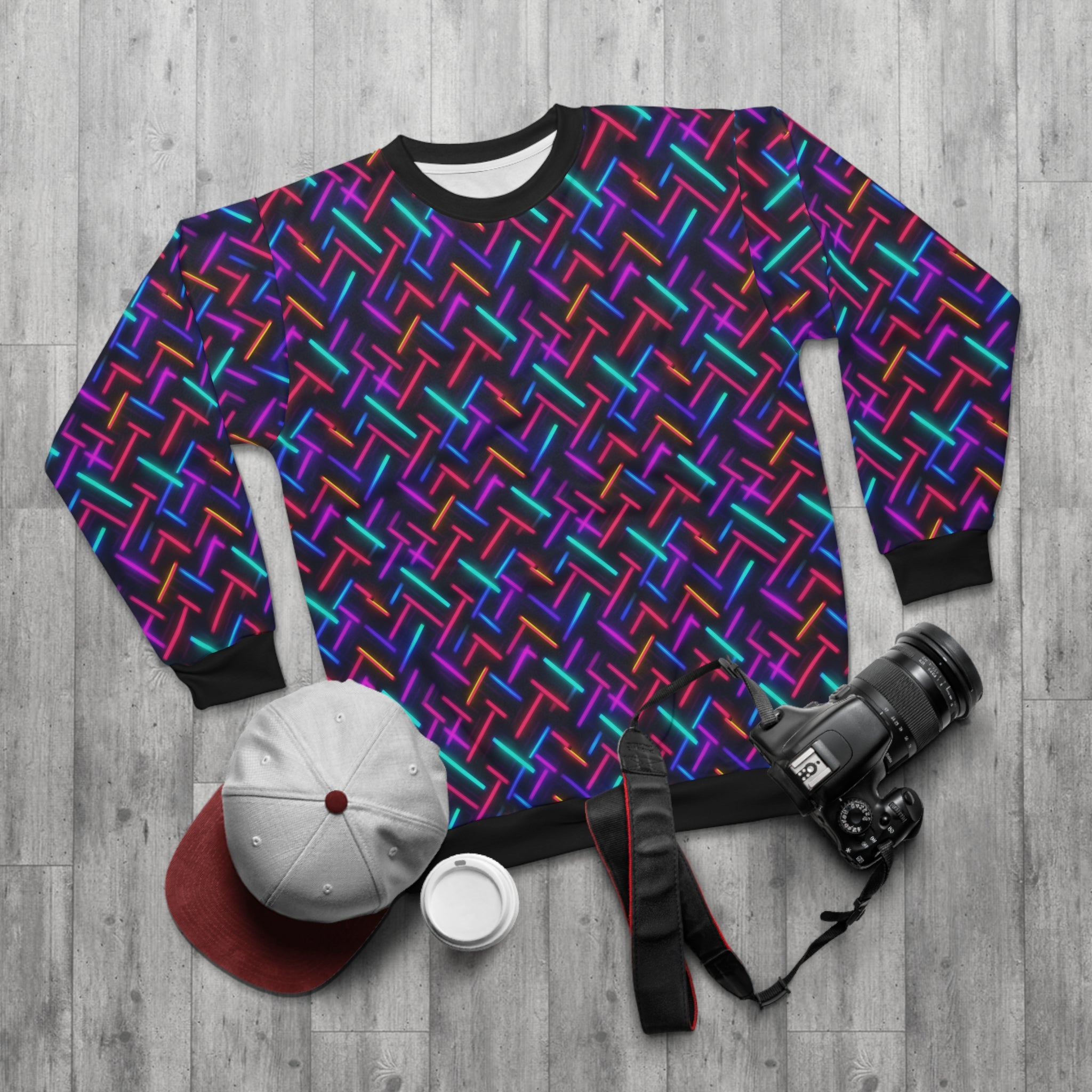 Unisex Sweatshirt (AOP) - Seamless Neon Designs 05