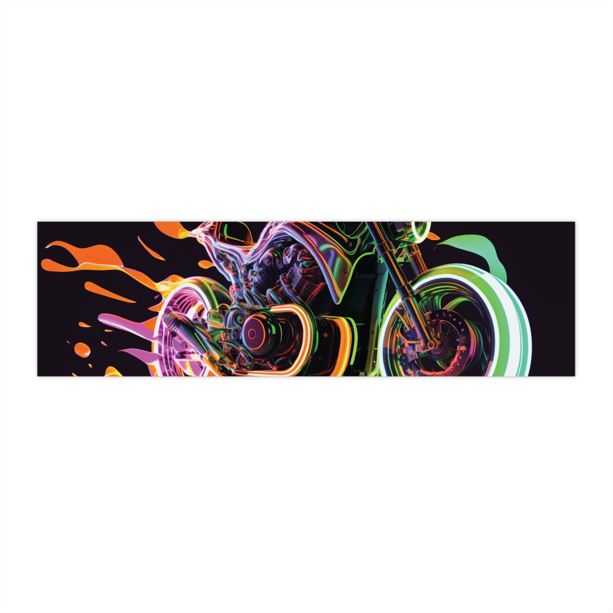 Bumper Stickers - Neon Motorcycle Design 06