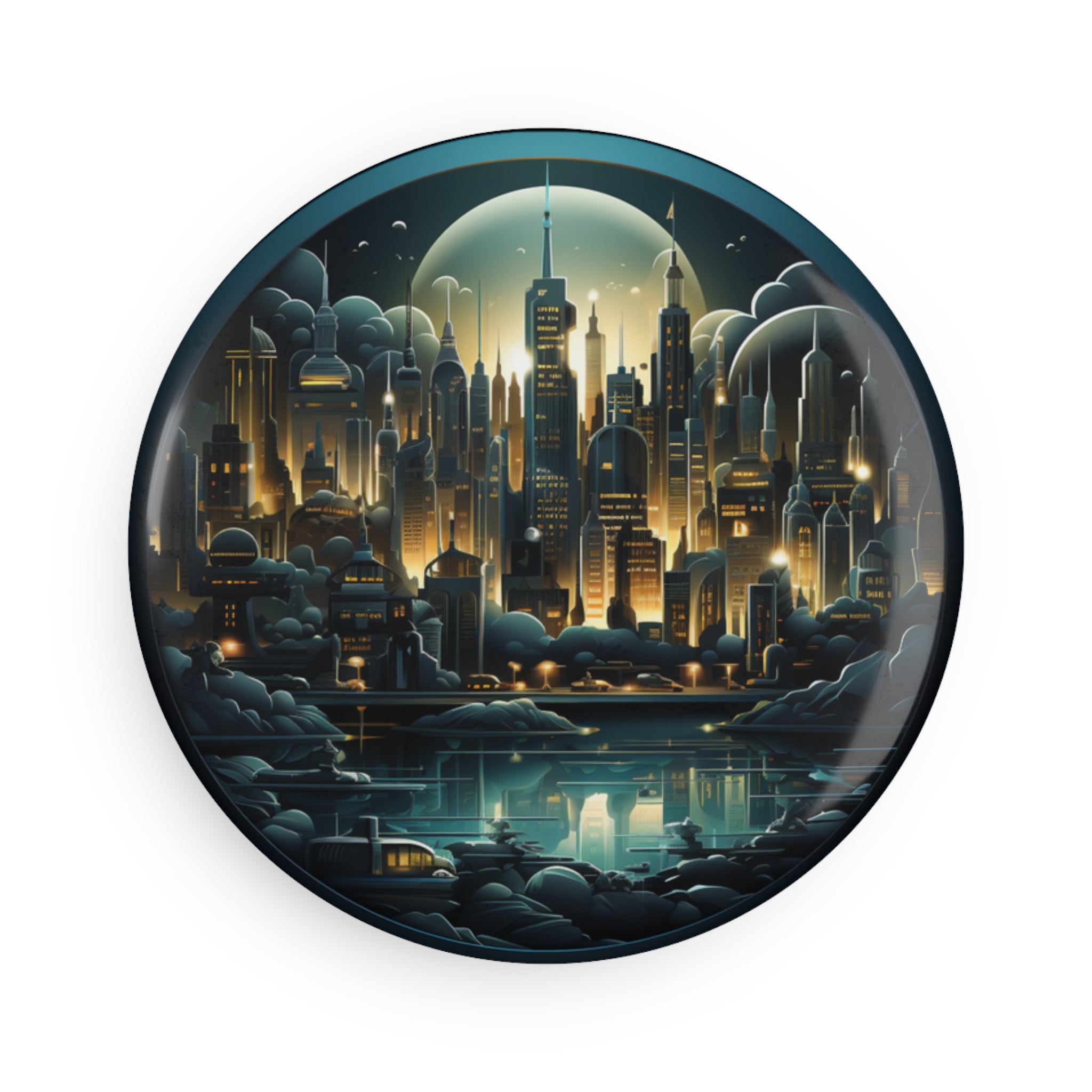 Button Magnet, Round (1 & 10 pcs) - Isometric City Designs 24
