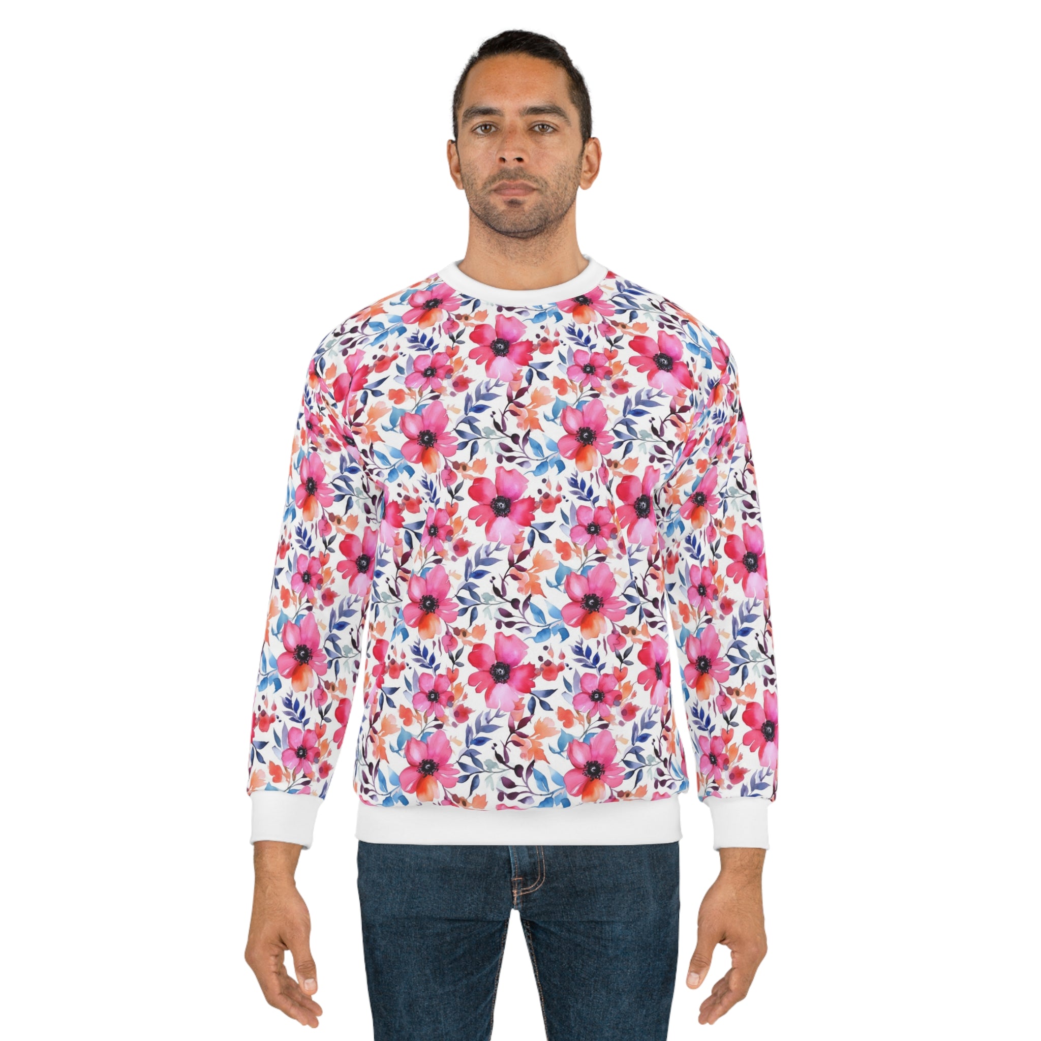 Unisex Sweatshirt (AOP) - Seamless Watercolor Designs 02