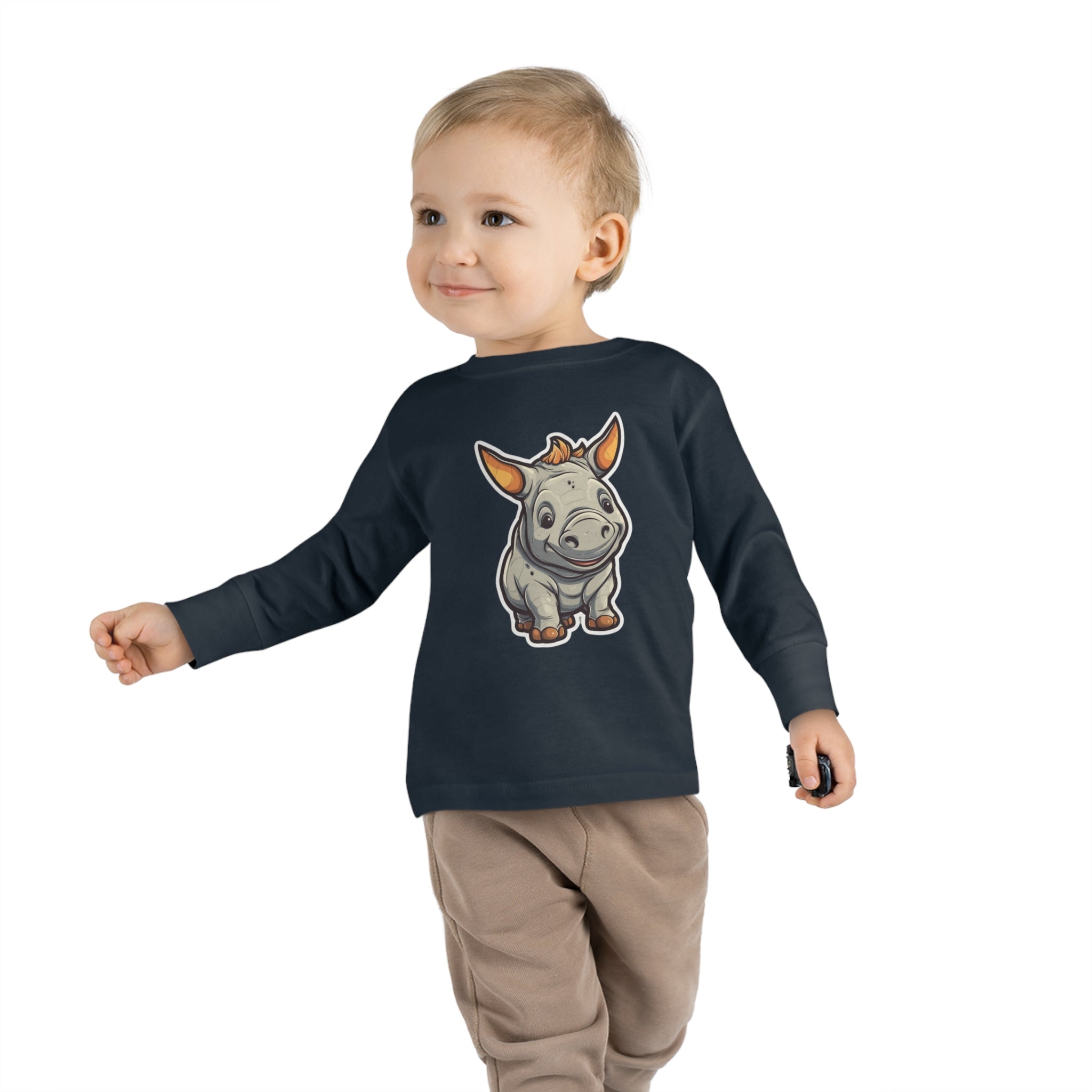 Toddler Long Sleeve Tee - Rhinoceros Calf