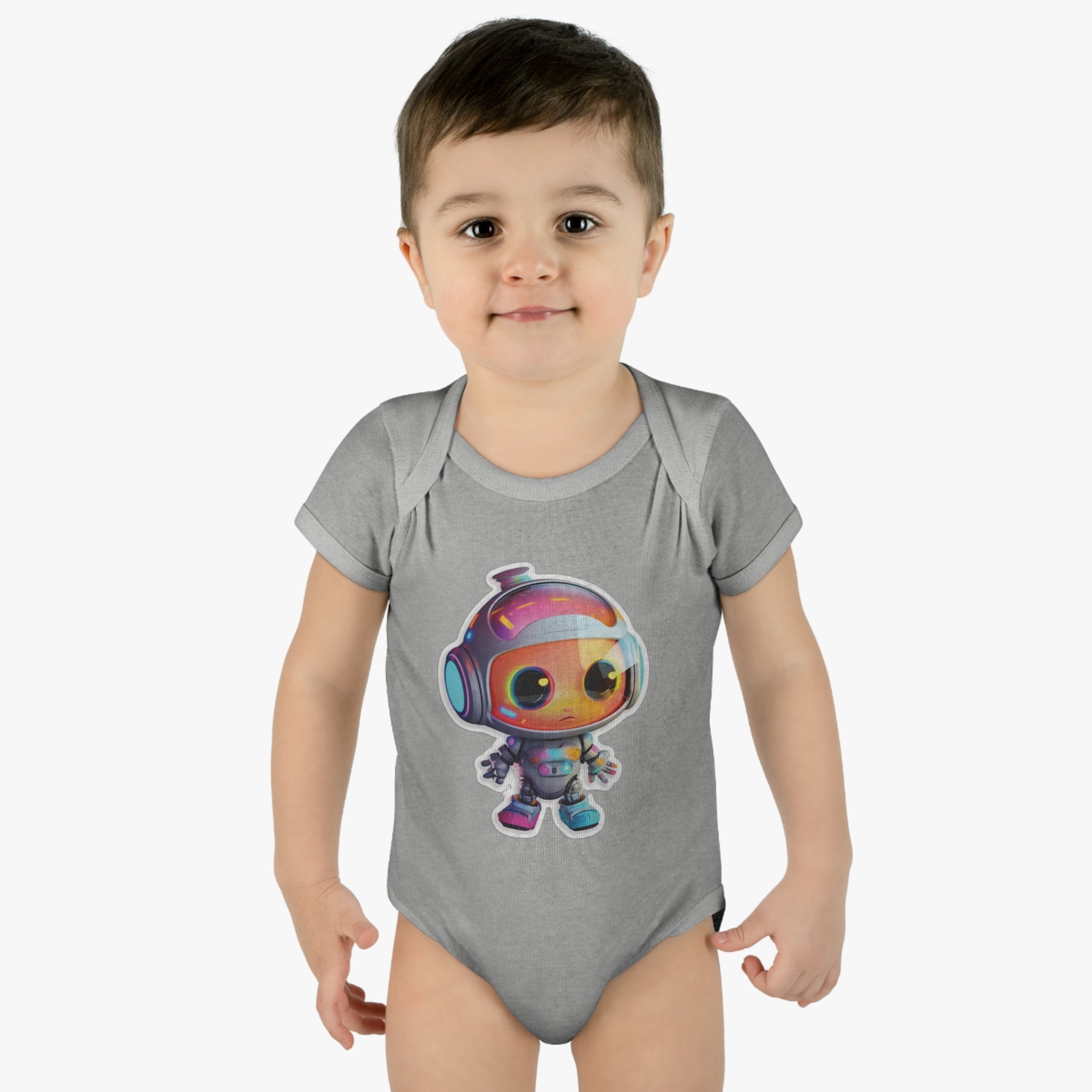 Infant Baby Rib Bodysuit - Botty, Robot Pop Art 03