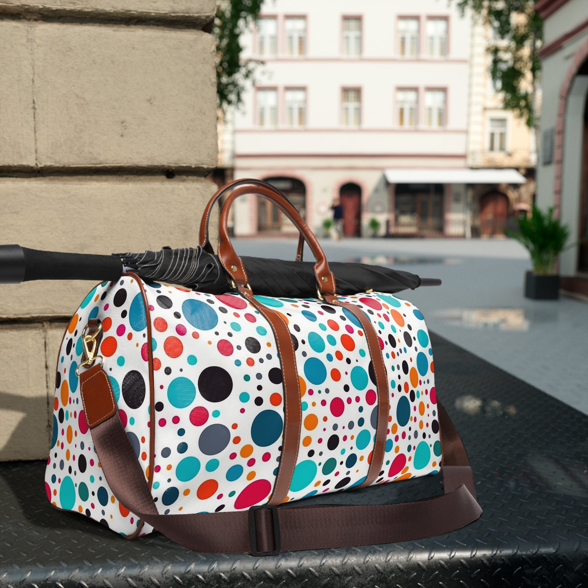 Waterproof Travel Bag (AOP) - Polka Dots Design 08