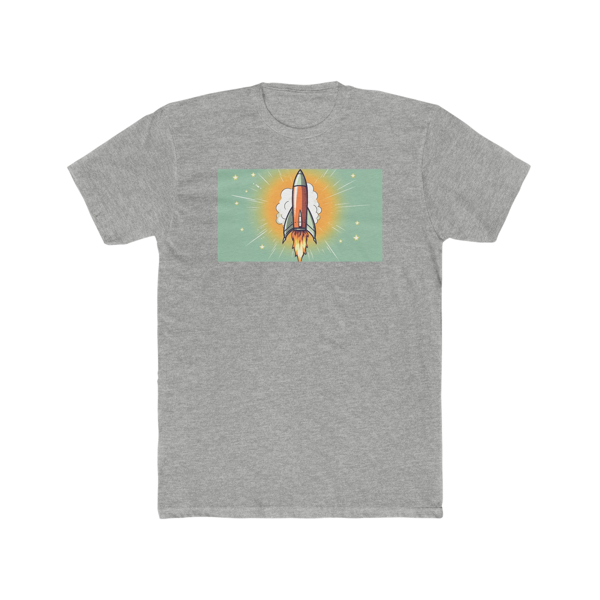 Men's Cotton Crew Tee - Pop Art - Rocket 01