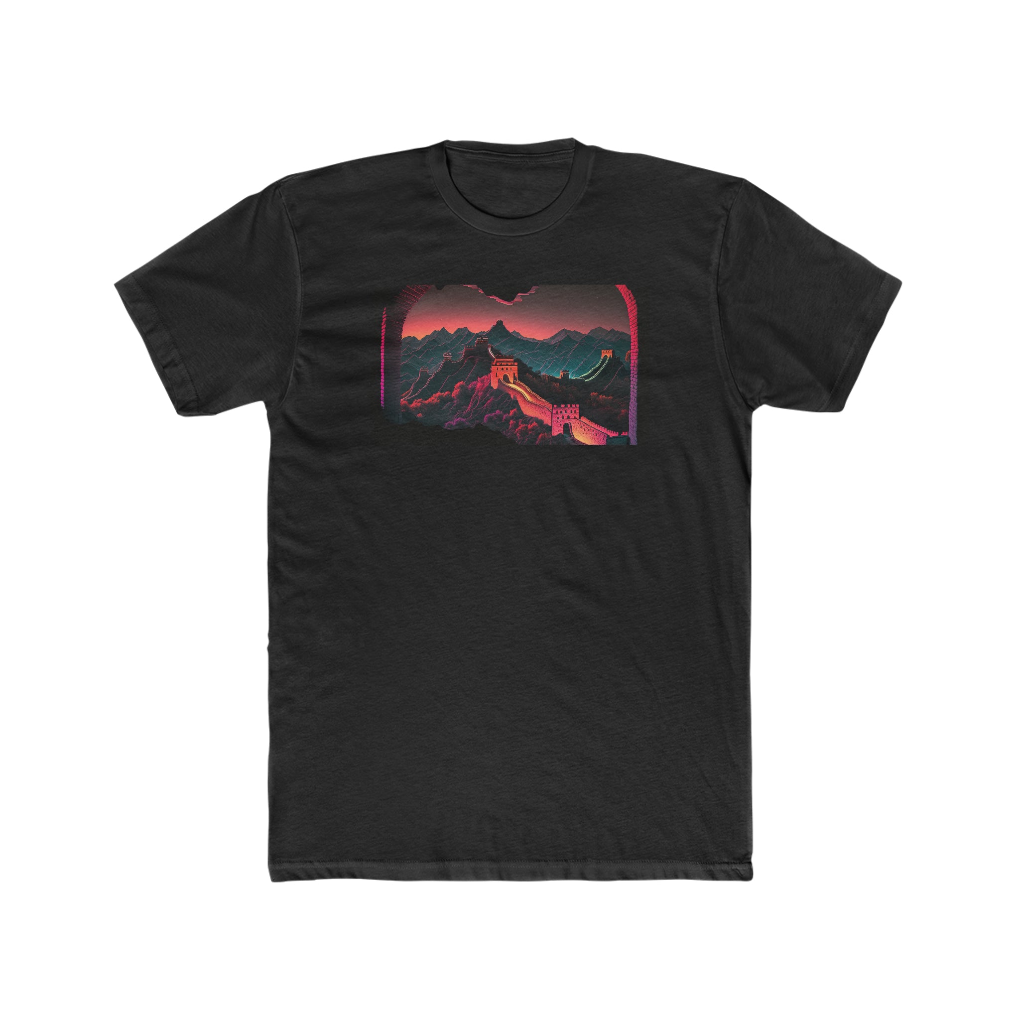 Men's Cotton Crew Tee - Fantasy Art - Great Wall of China