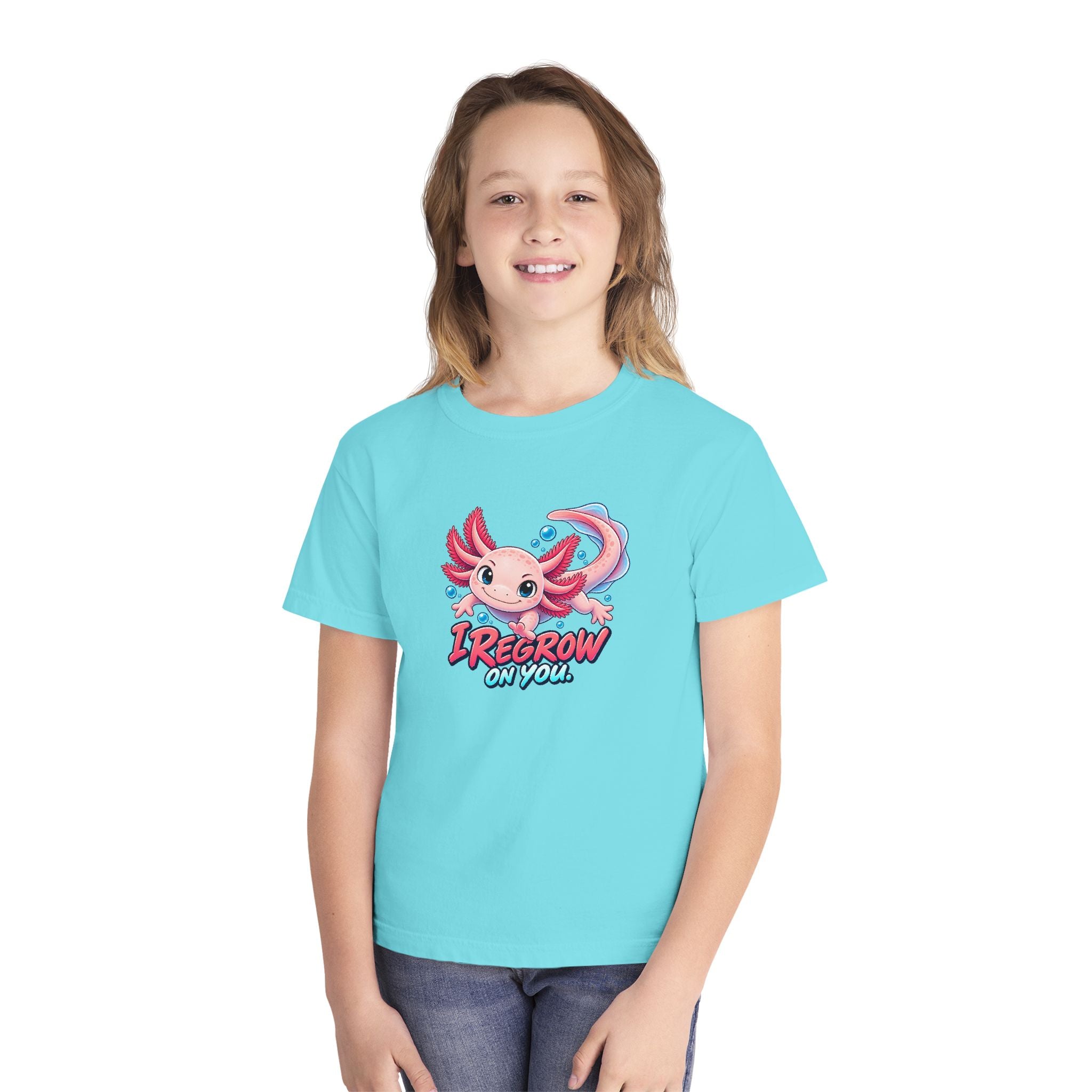 Youth Midweight Cotton Tee - Axolotl