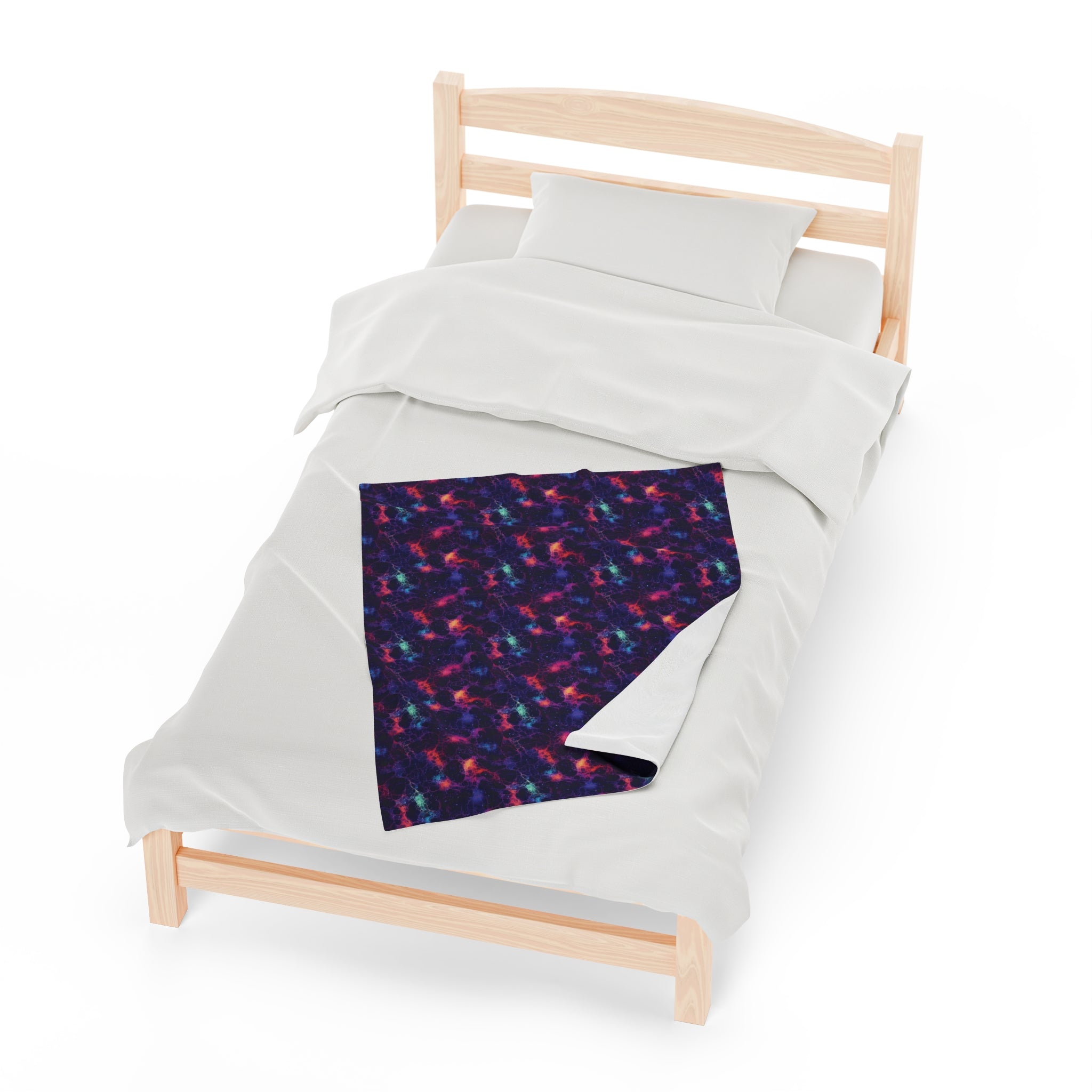 Velveteen Plush Blanket (AOP) - Fantasy Galaxies 08