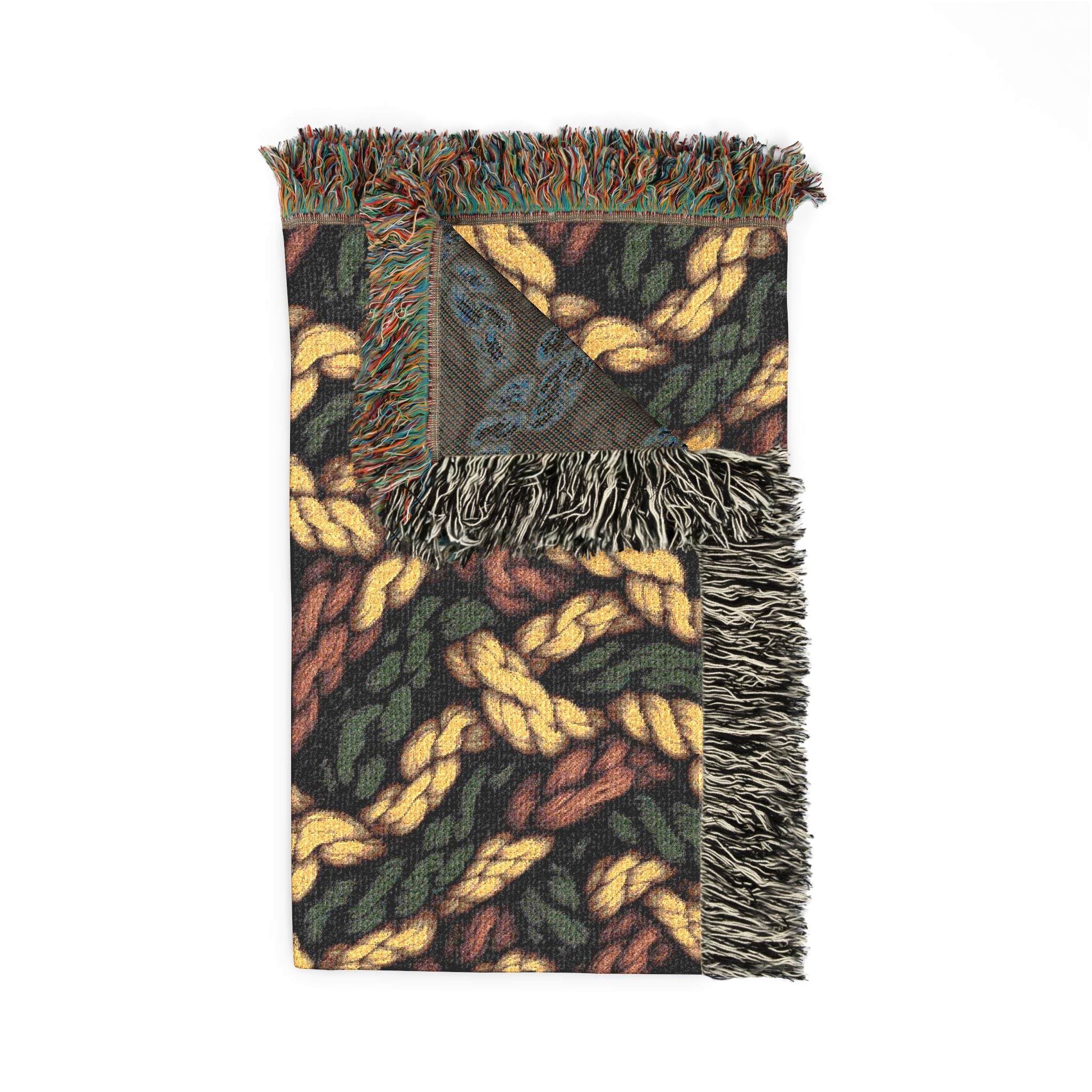 Woven Throw Blanket — Reversible Cozy Check Pattern for Living Room & Cabin - Design 08