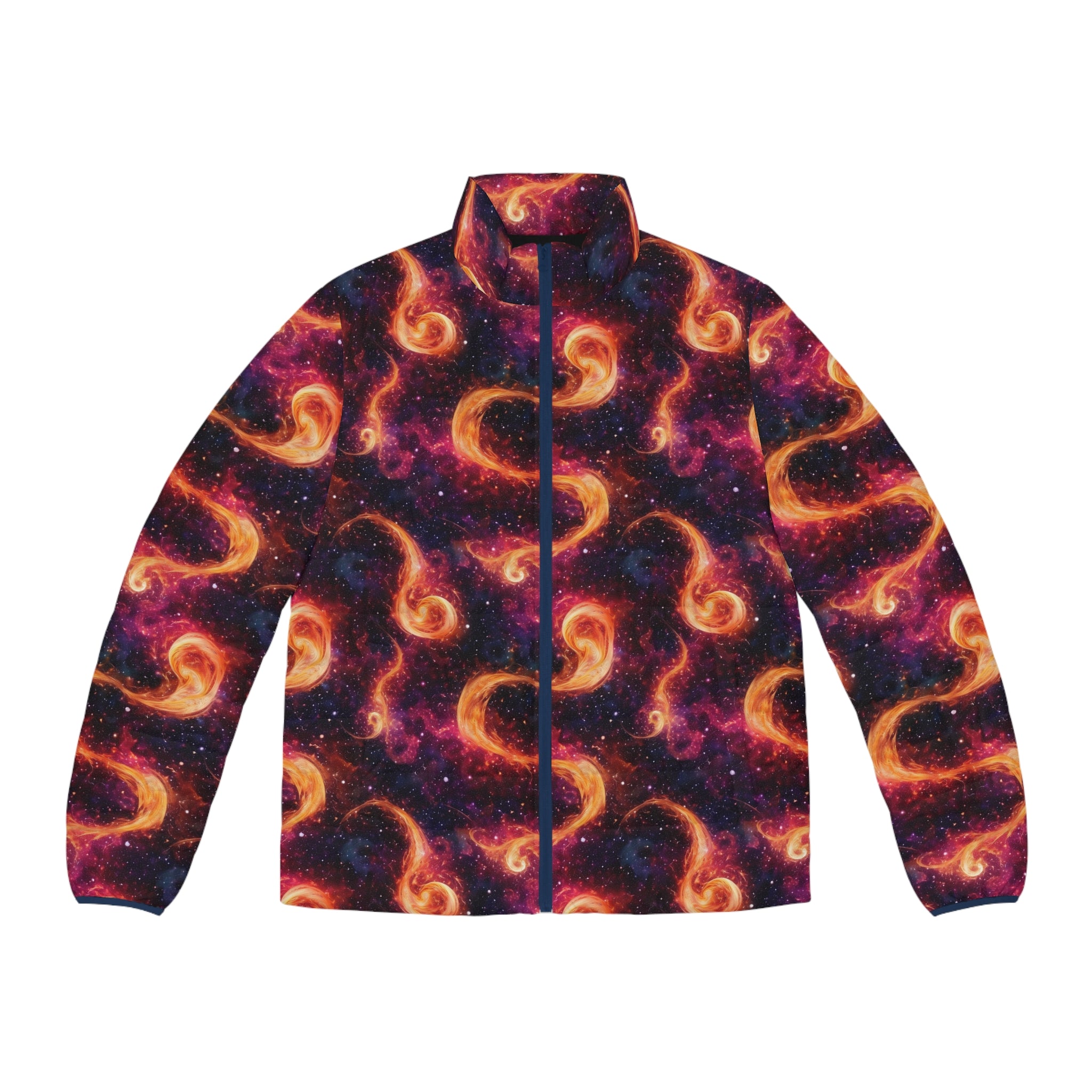 Men's Puffer Jacket (AOP) - Digital Galaxies 03