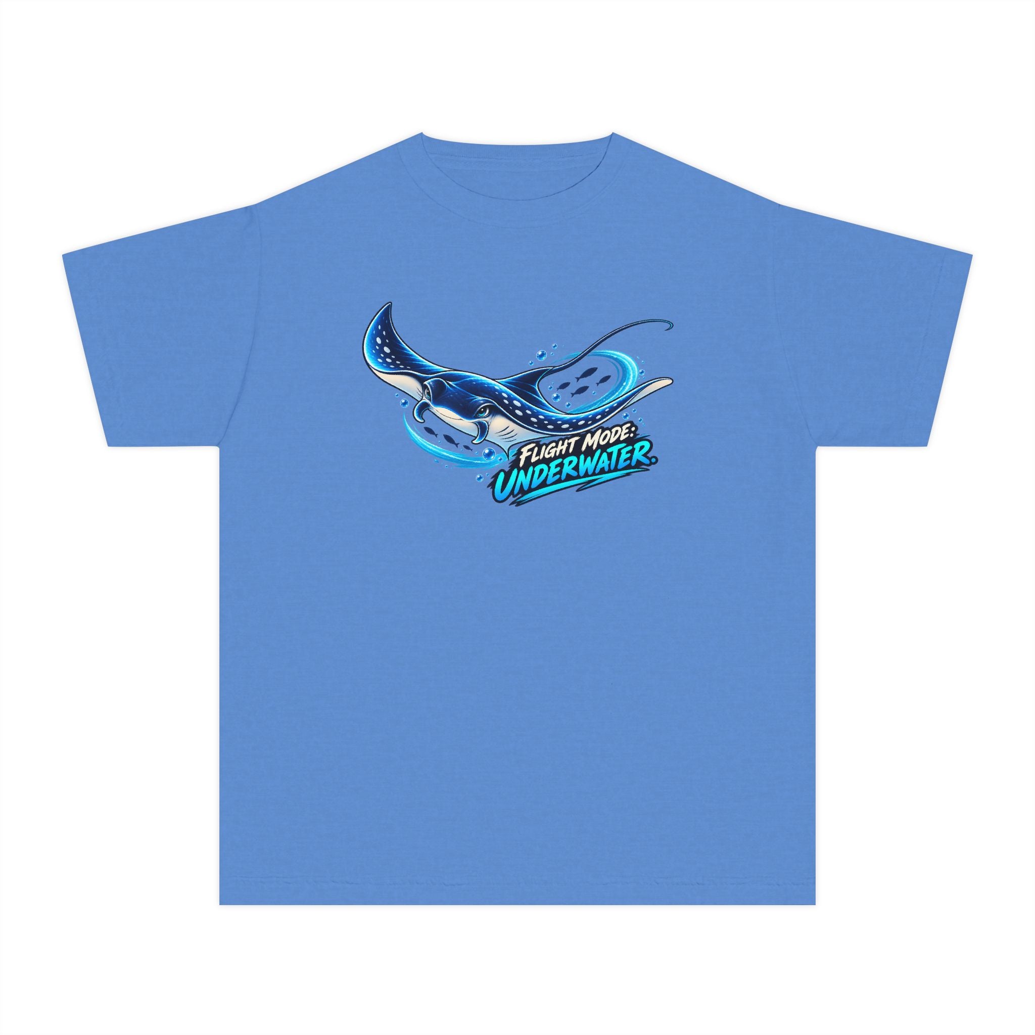 Youth Midweight Cotton Tee - Manta Ray