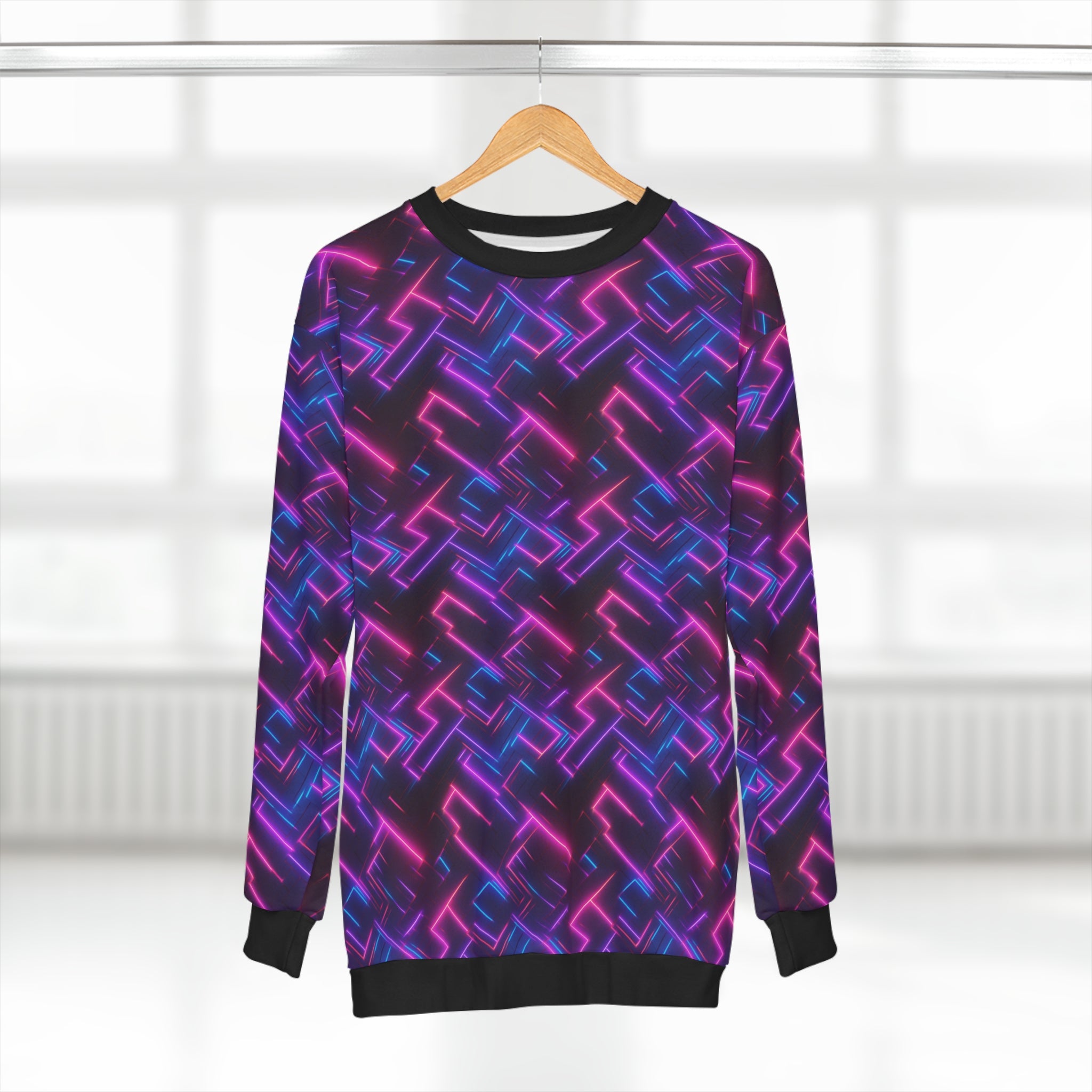 Unisex Sweatshirt (AOP) - Seamless Synthwave Designs 05