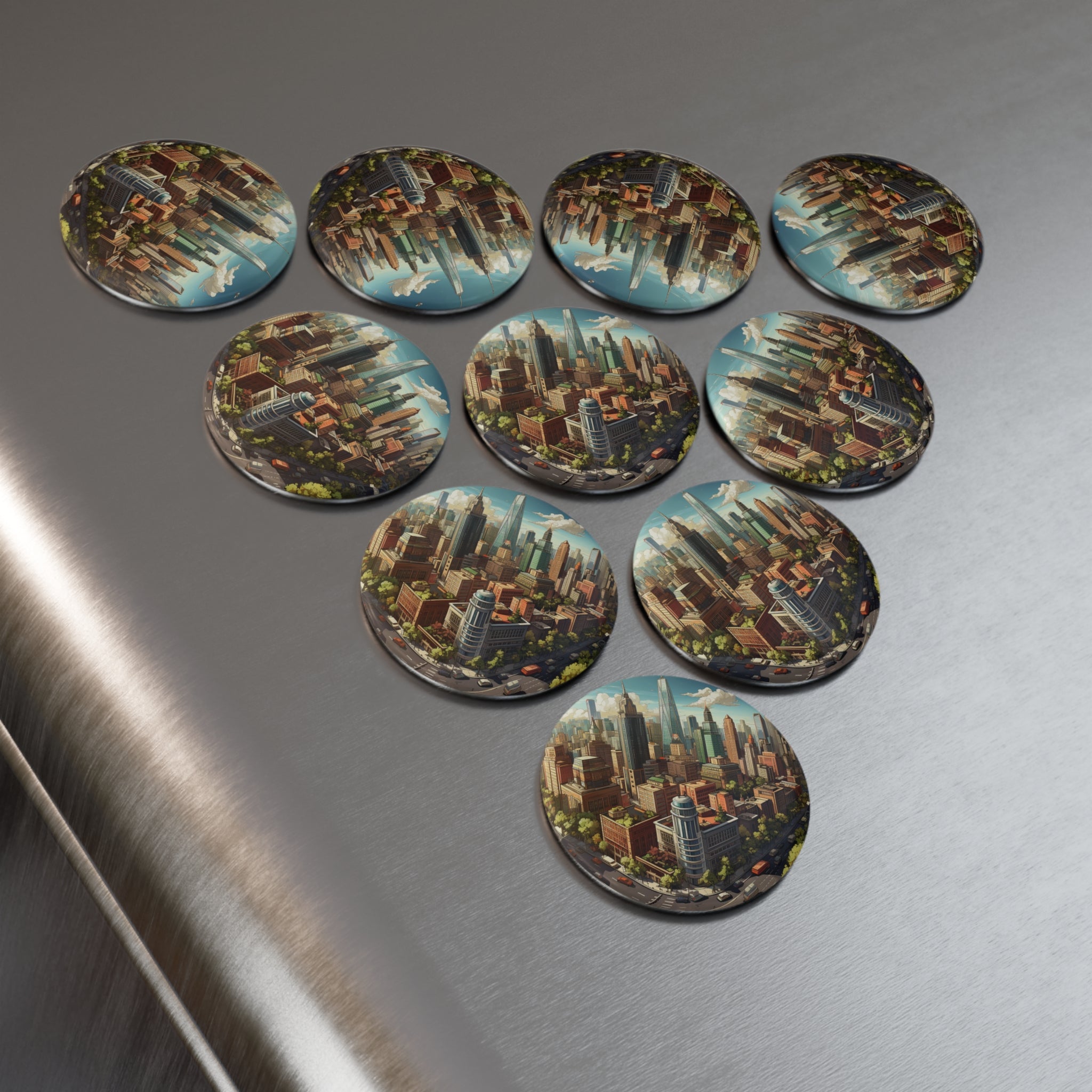 Button Magnet, Round (1 & 10 pcs) - Isometric City Designs 13