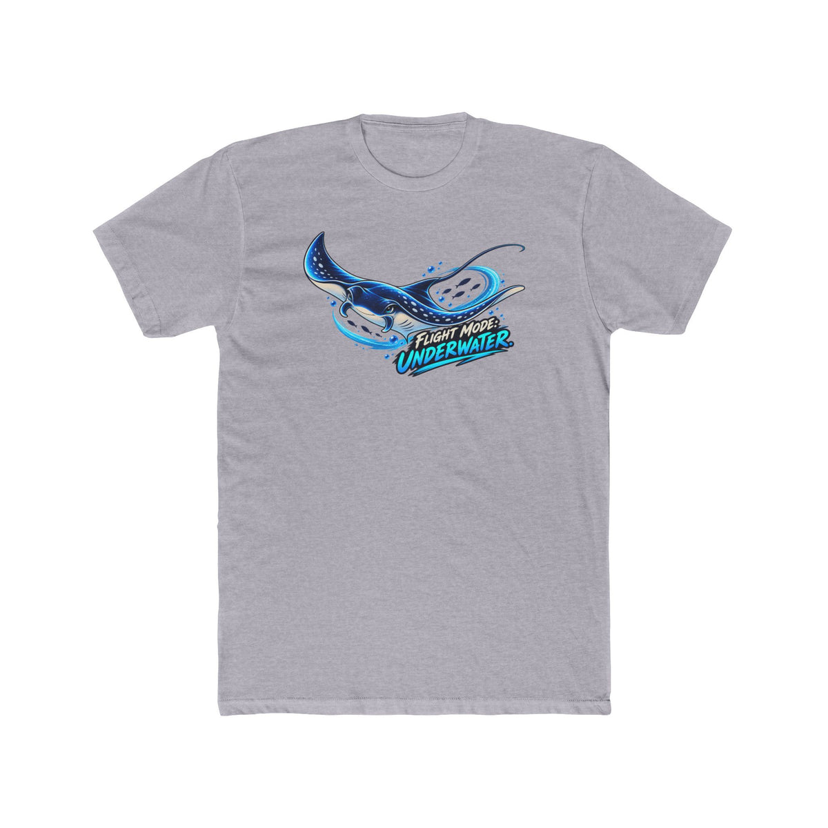 Manta Ray Flying Underwater, a Science design, on a men's cotton crew tee