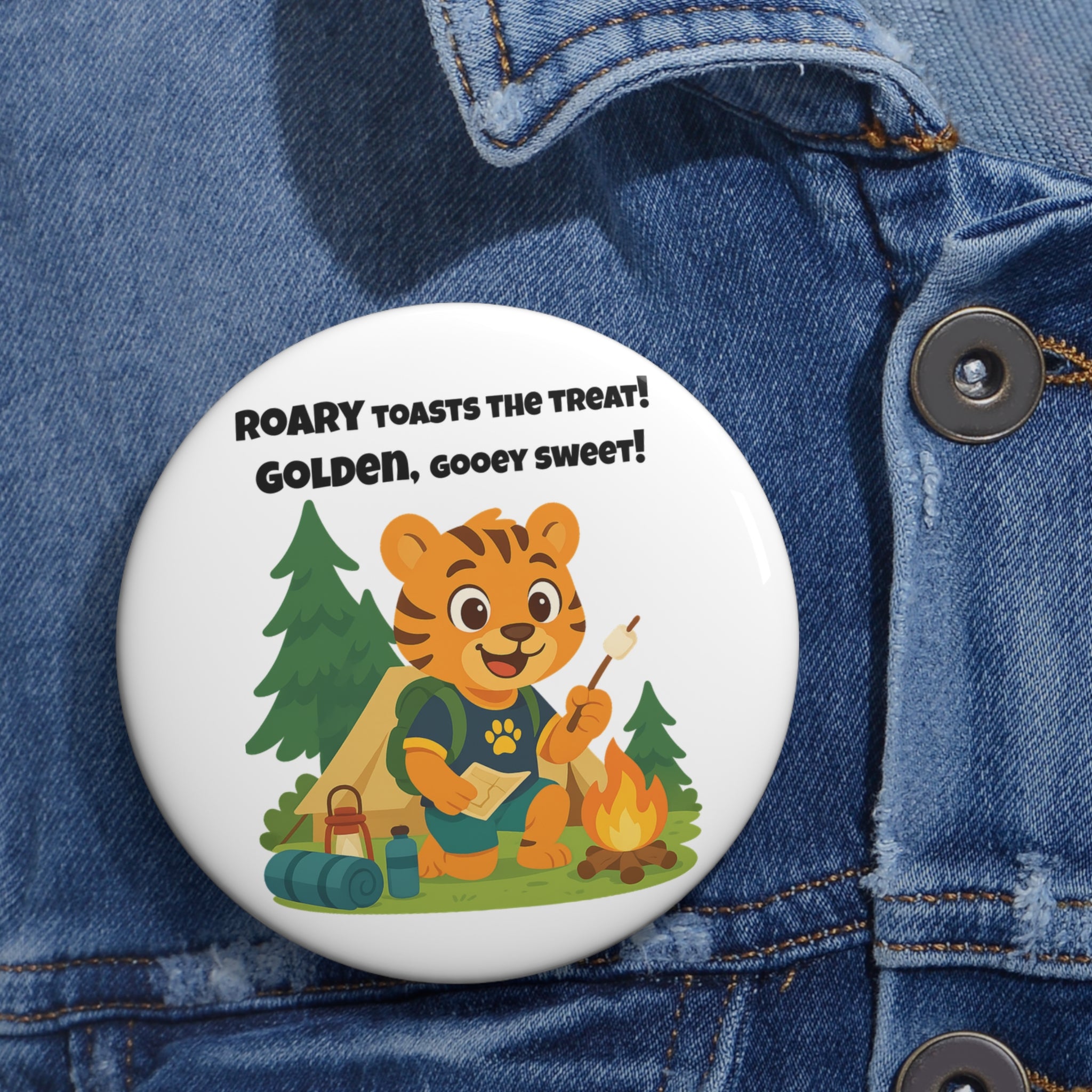 Roary Pin Buttons - Camping Time