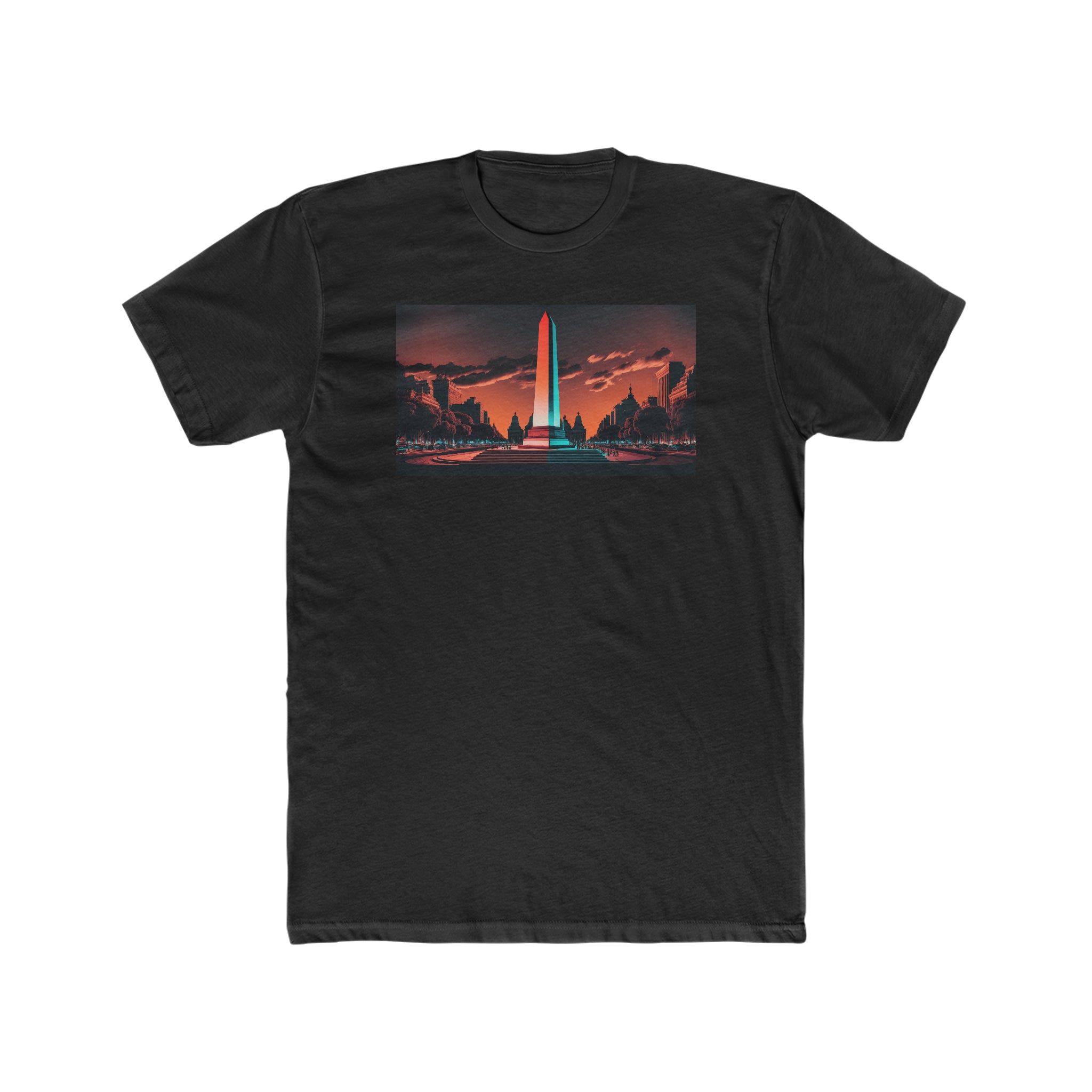 Men's Cotton Crew Tee - Fantasy Art - Obelisco de Buenos Aires