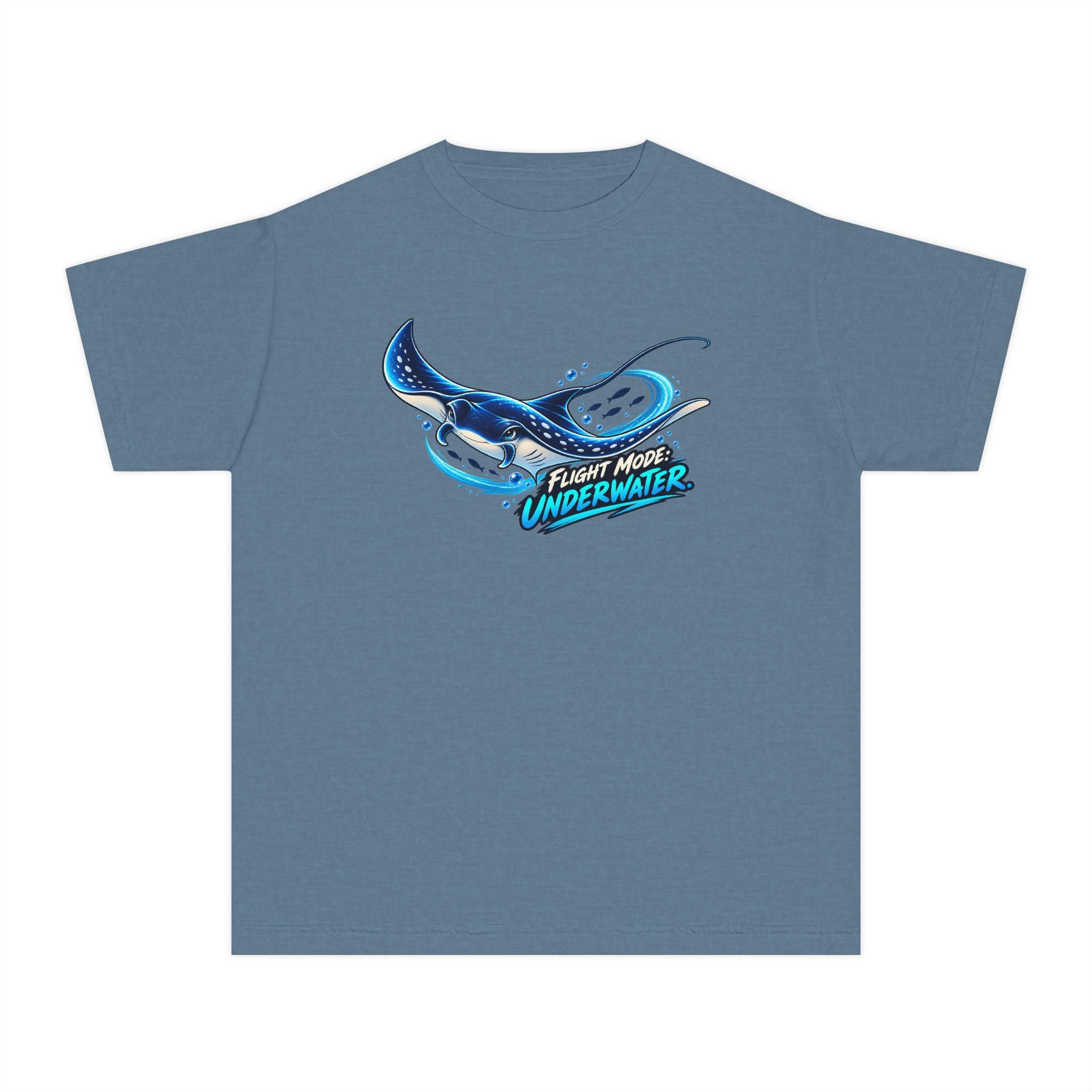 Youth Midweight Cotton Tee - Manta Ray