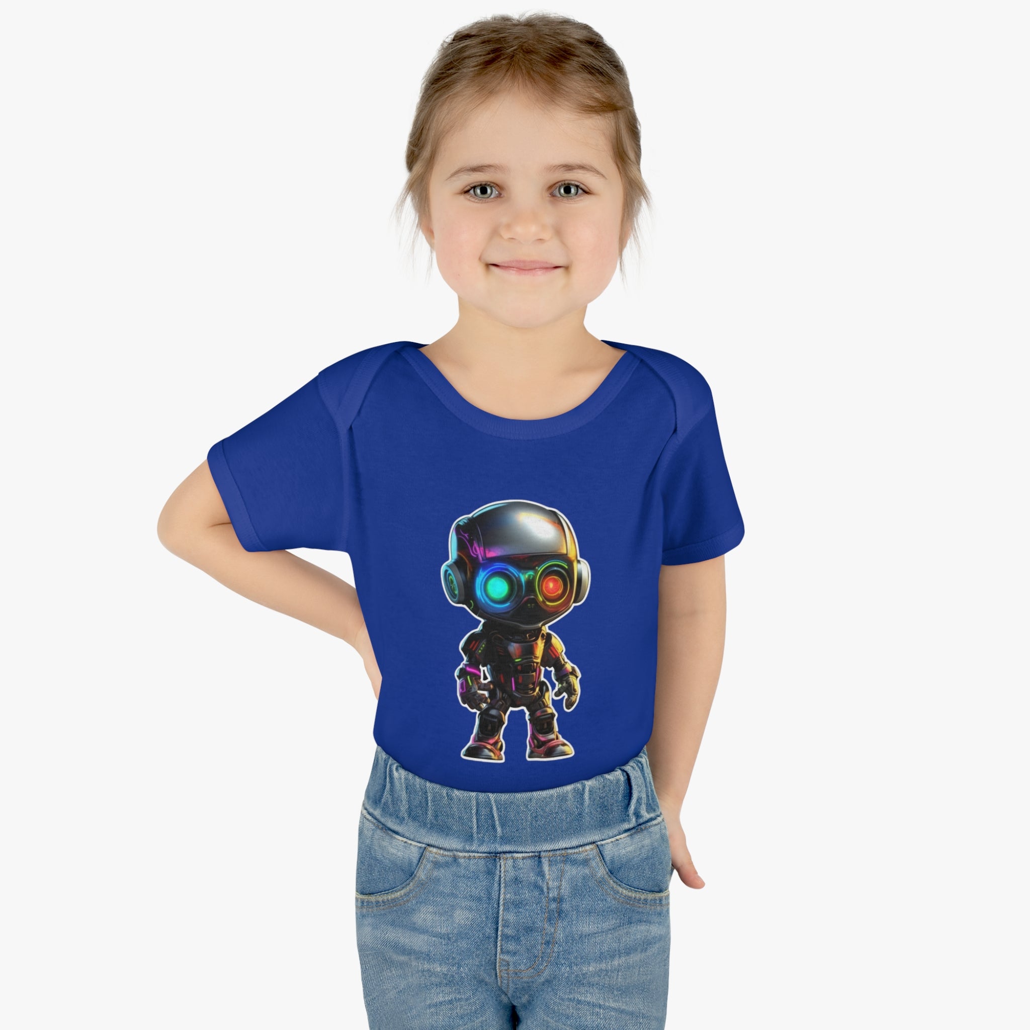 Infant Baby Rib Bodysuit - Byte, Robot Pop Art 06