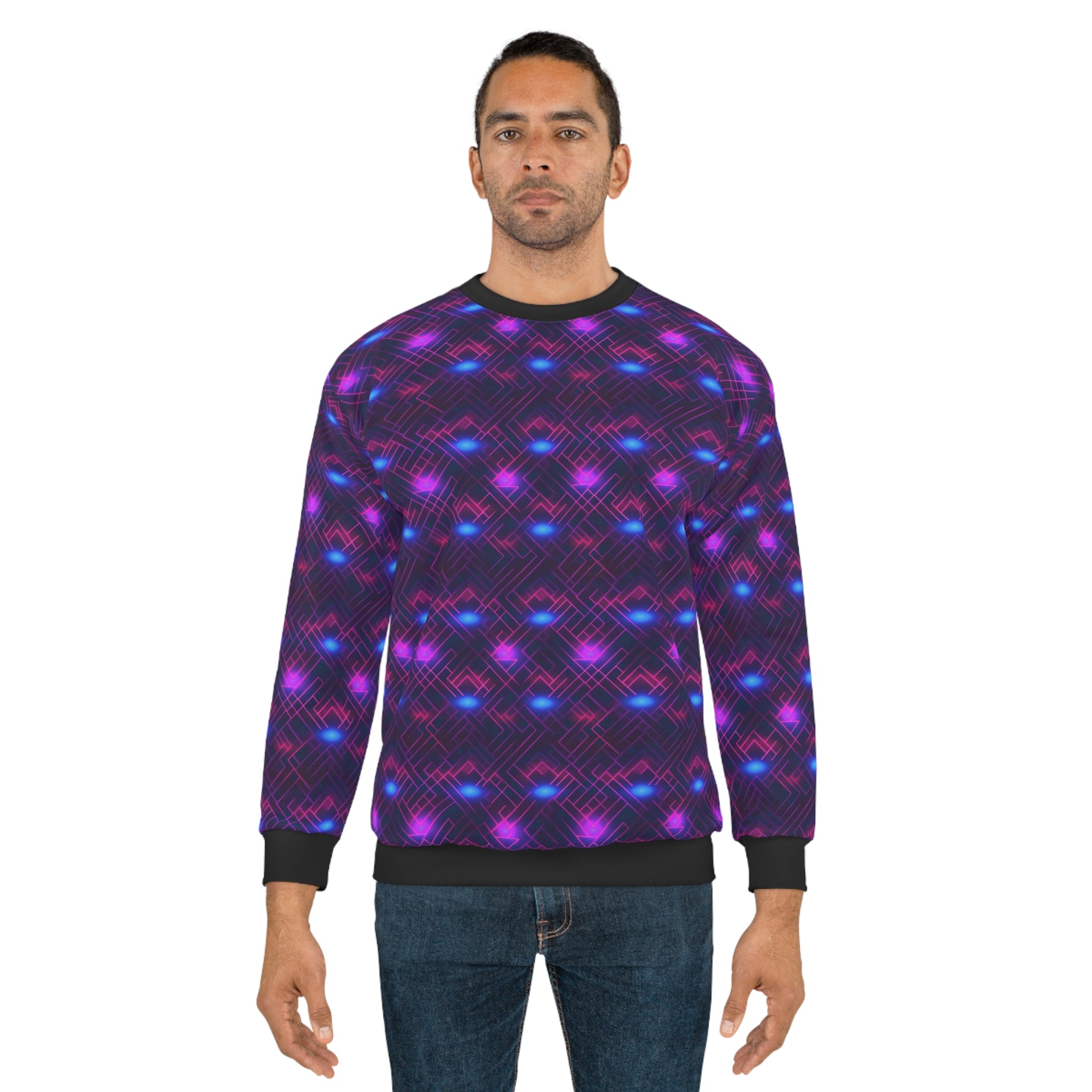 Unisex Sweatshirt (AOP) - Seamless Synthwave Designs 02