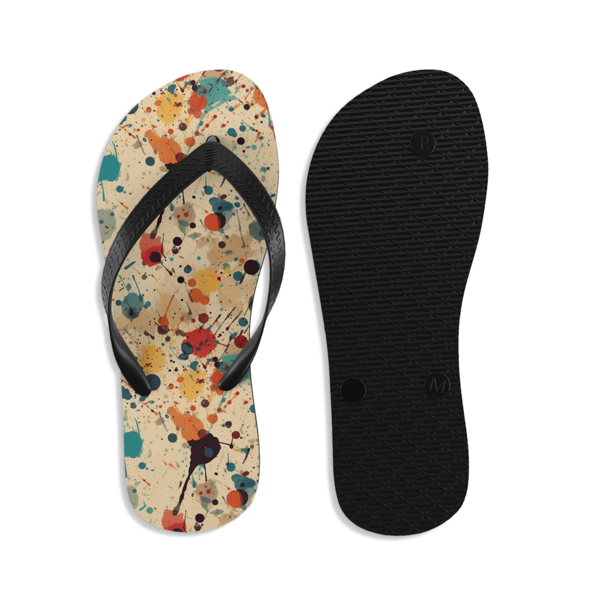 Unisex Flip-Flops (AOP) - Seamless Color Splatter Designs 09