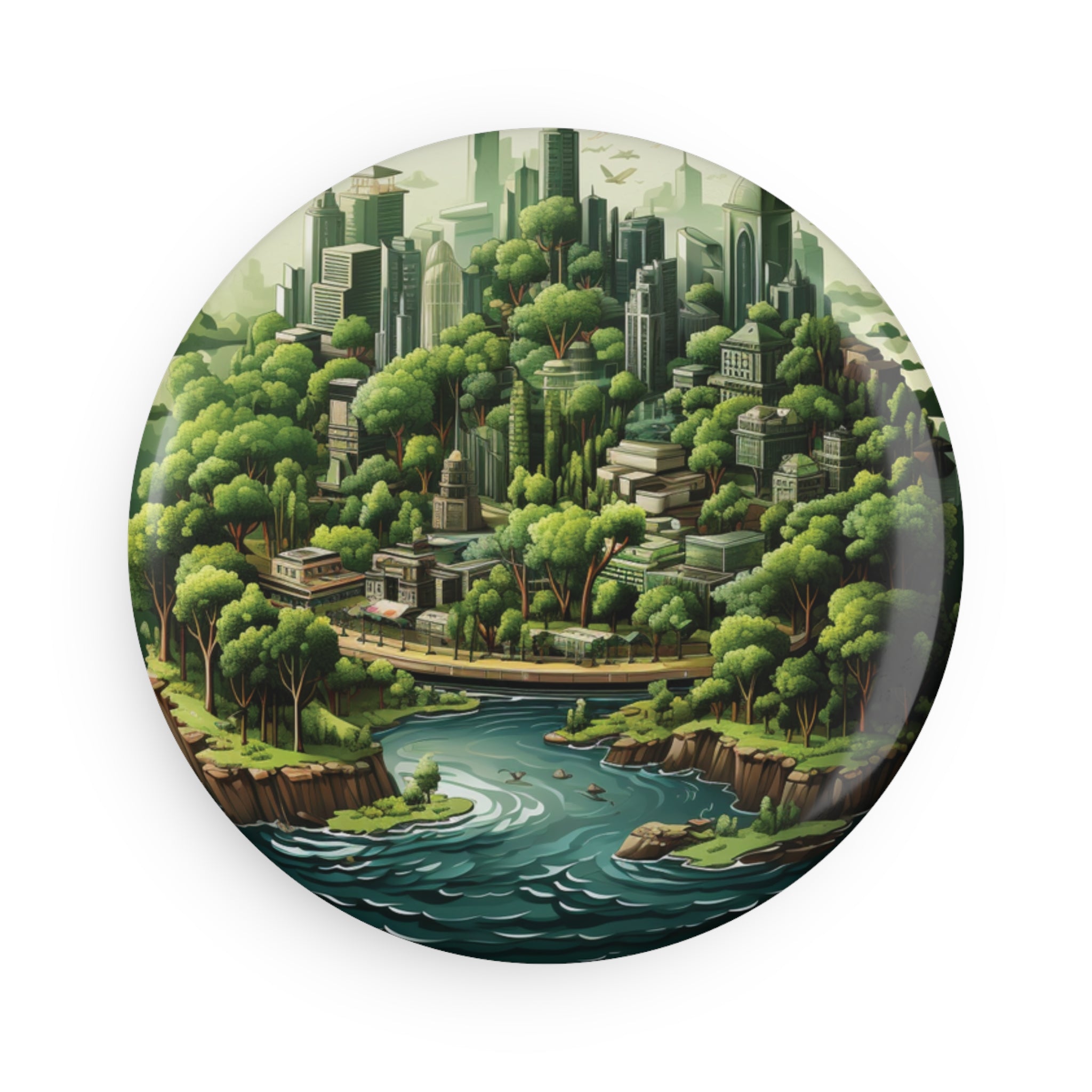 Button Magnet, Round (1 & 10 pcs) - Isometric City Designs 11