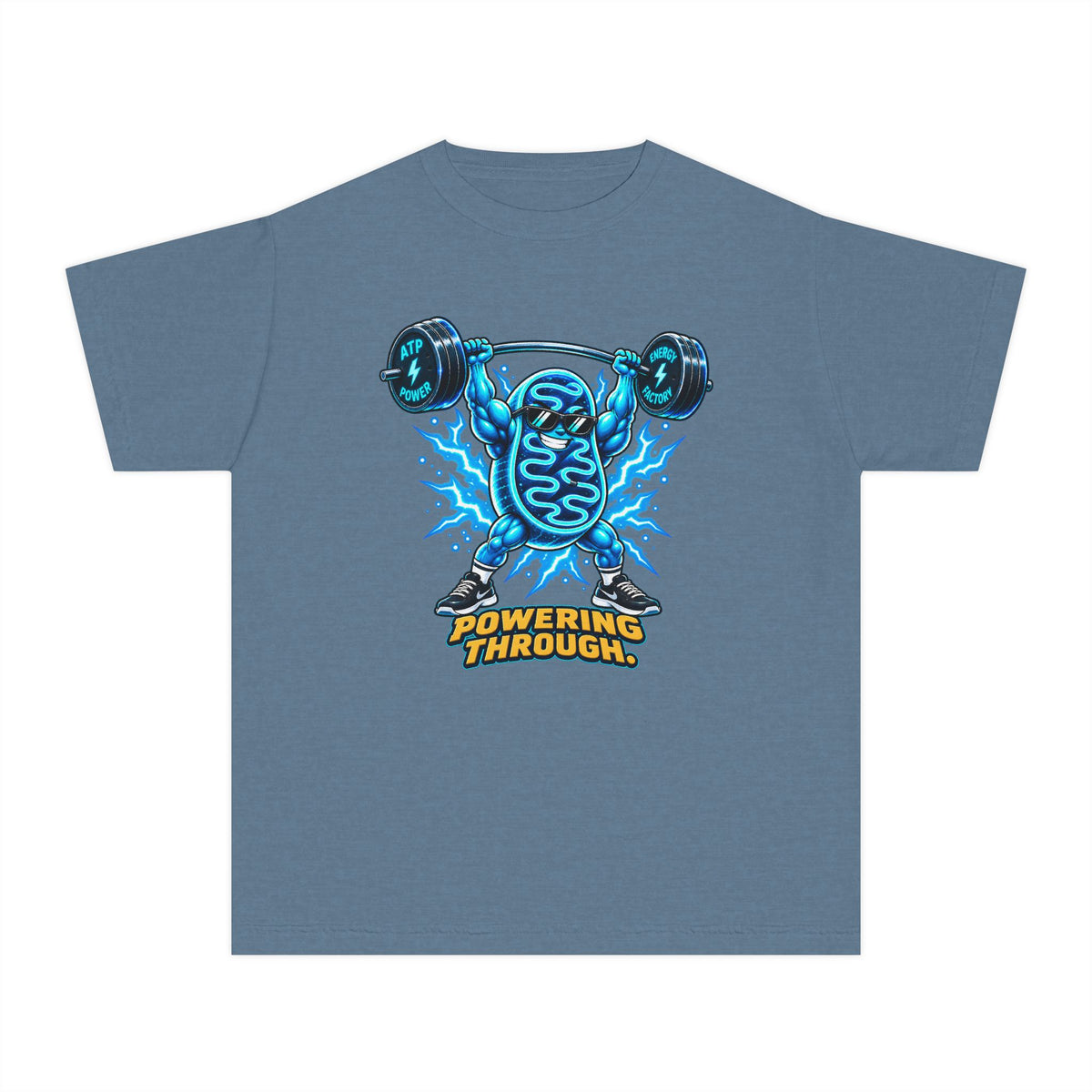 Mitochondria Powerhouse, a Science design, on a youth midweight cotton tee