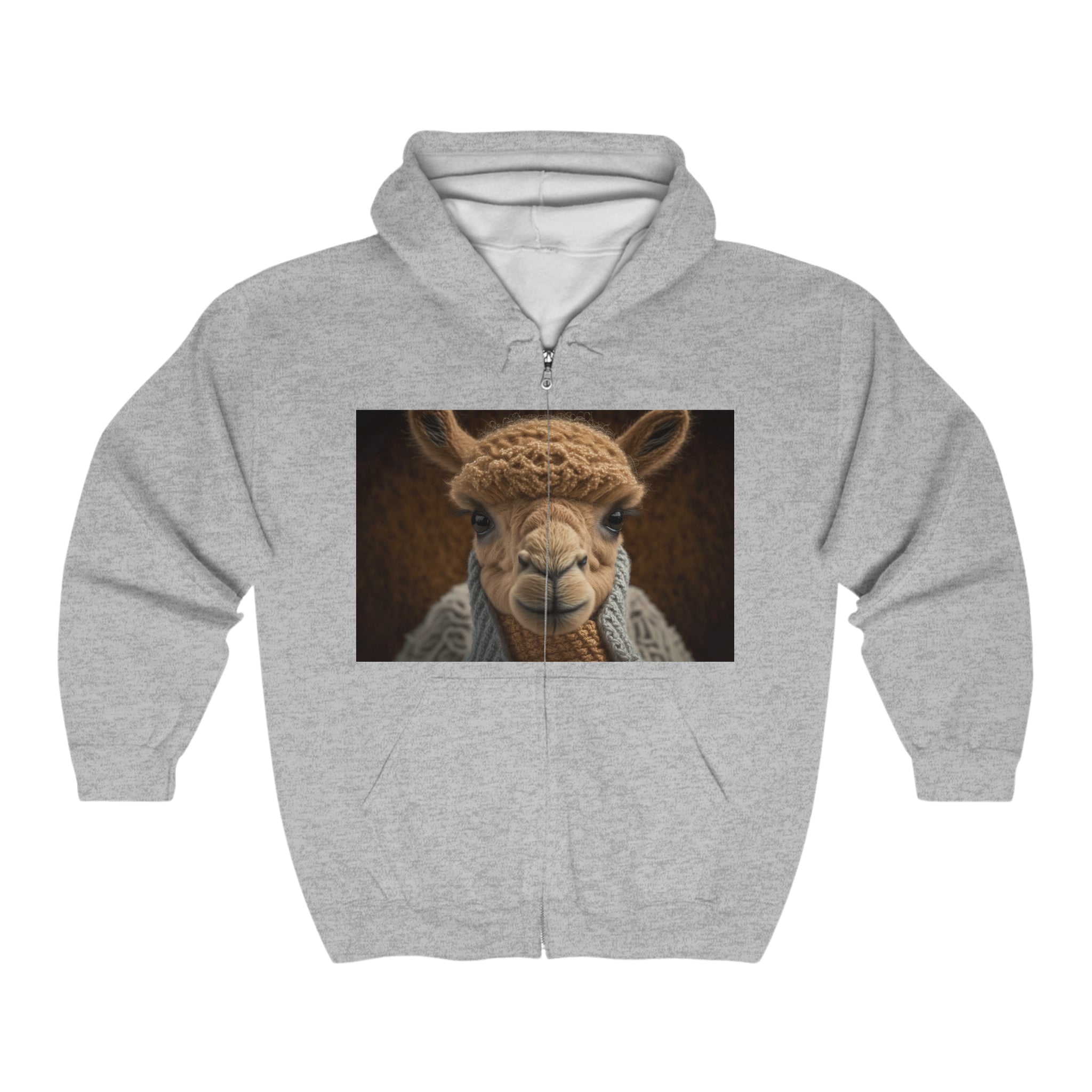 Unisex Heavy Blend™ Full Zip Hooded Sweatshirt - Baby Animals - Camel