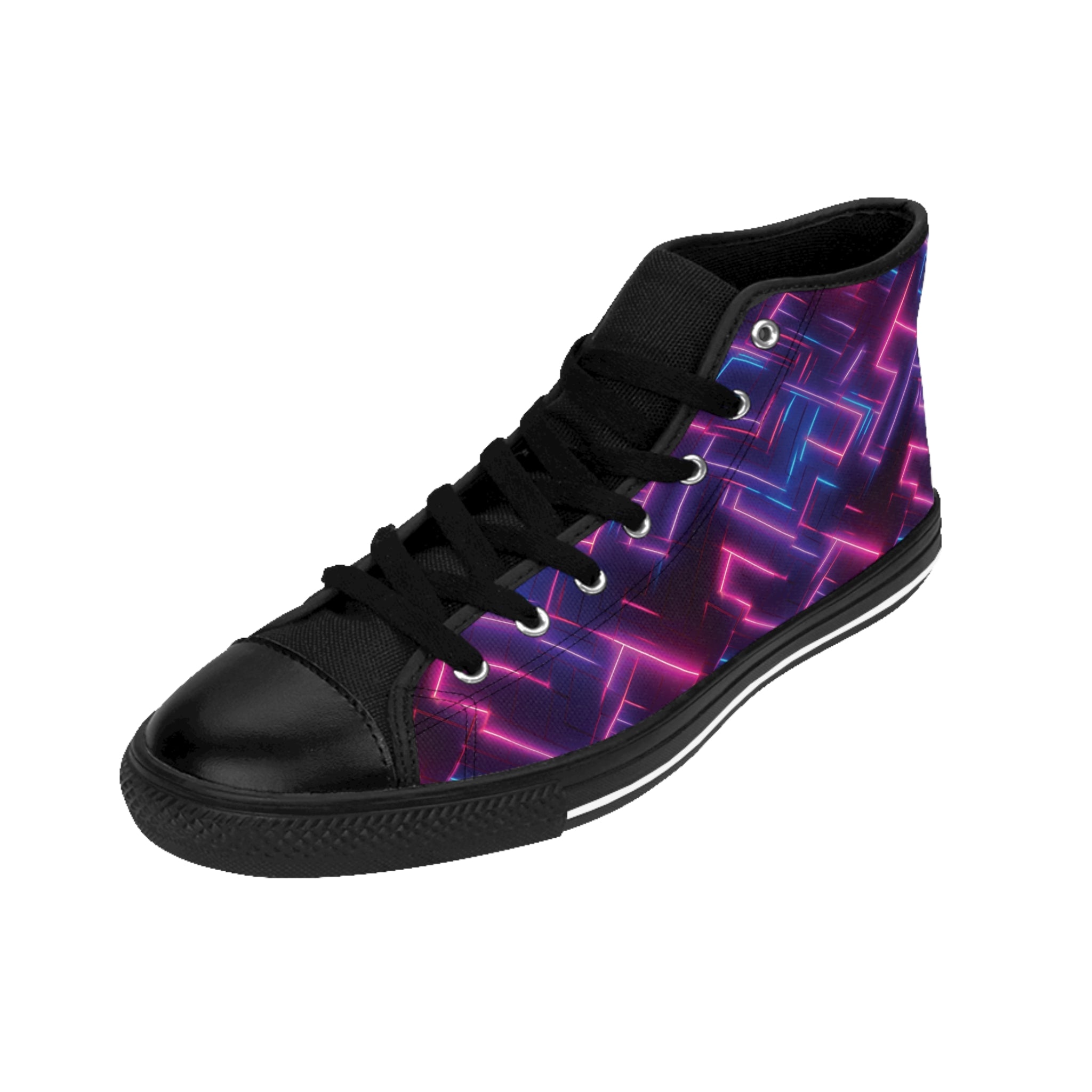 Men's Classic Sneakers (AOP) - Seamless Vibrant Synthwave Designs 05