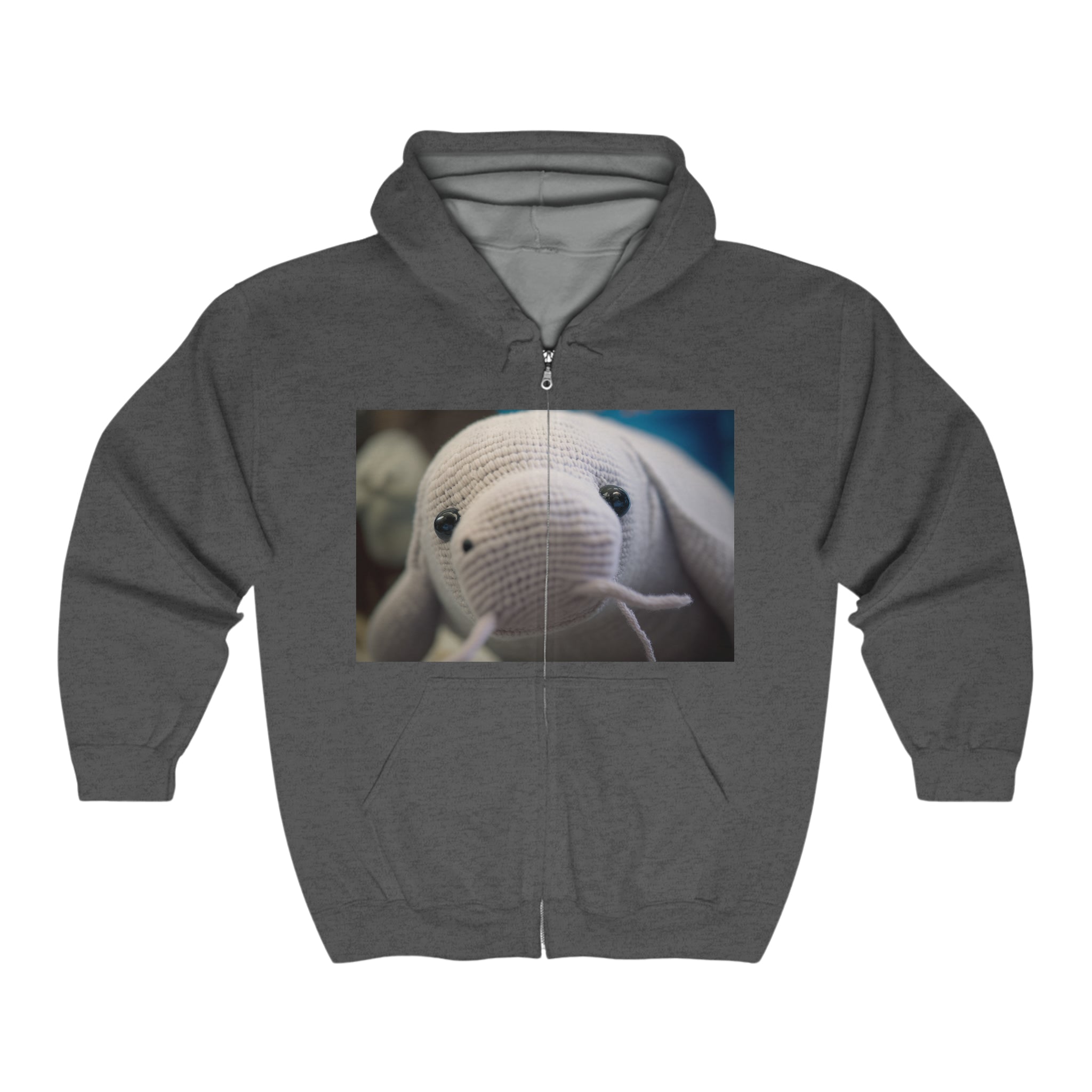 Unisex Heavy Blend™ Full Zip Hooded Sweatshirt - Baby Animals - Dugong