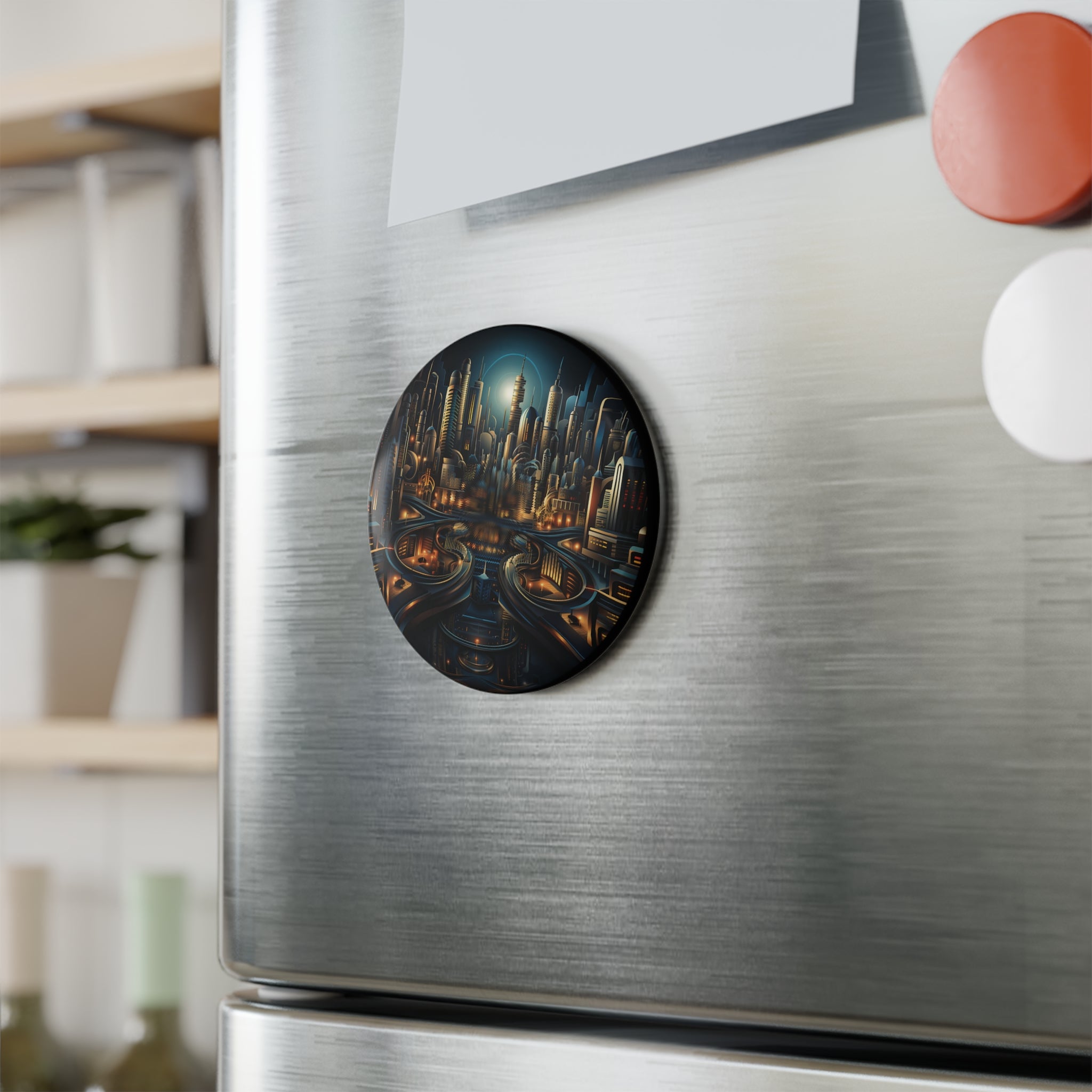 Button Magnet, Round (1 & 10 pcs) - Isometric City Designs 28