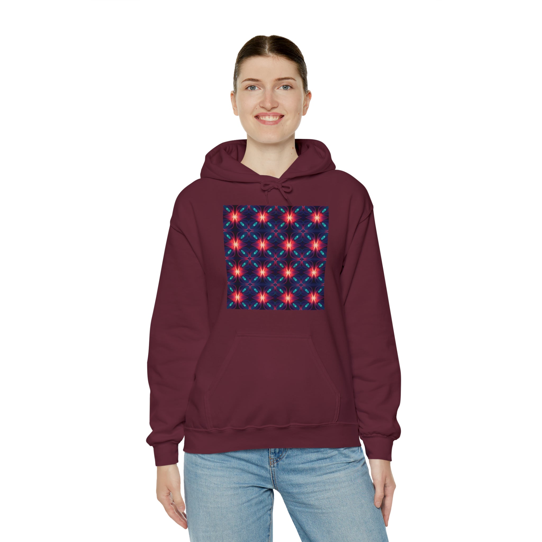 Unisex Heavy Blend™ Hooded Sweatshirt - Abstract Neon Designs 04