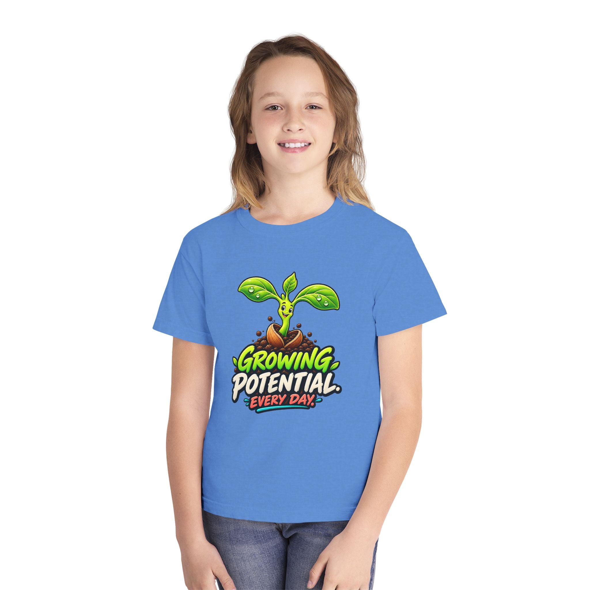 Youth Midweight Cotton Tee - Growing Seedling