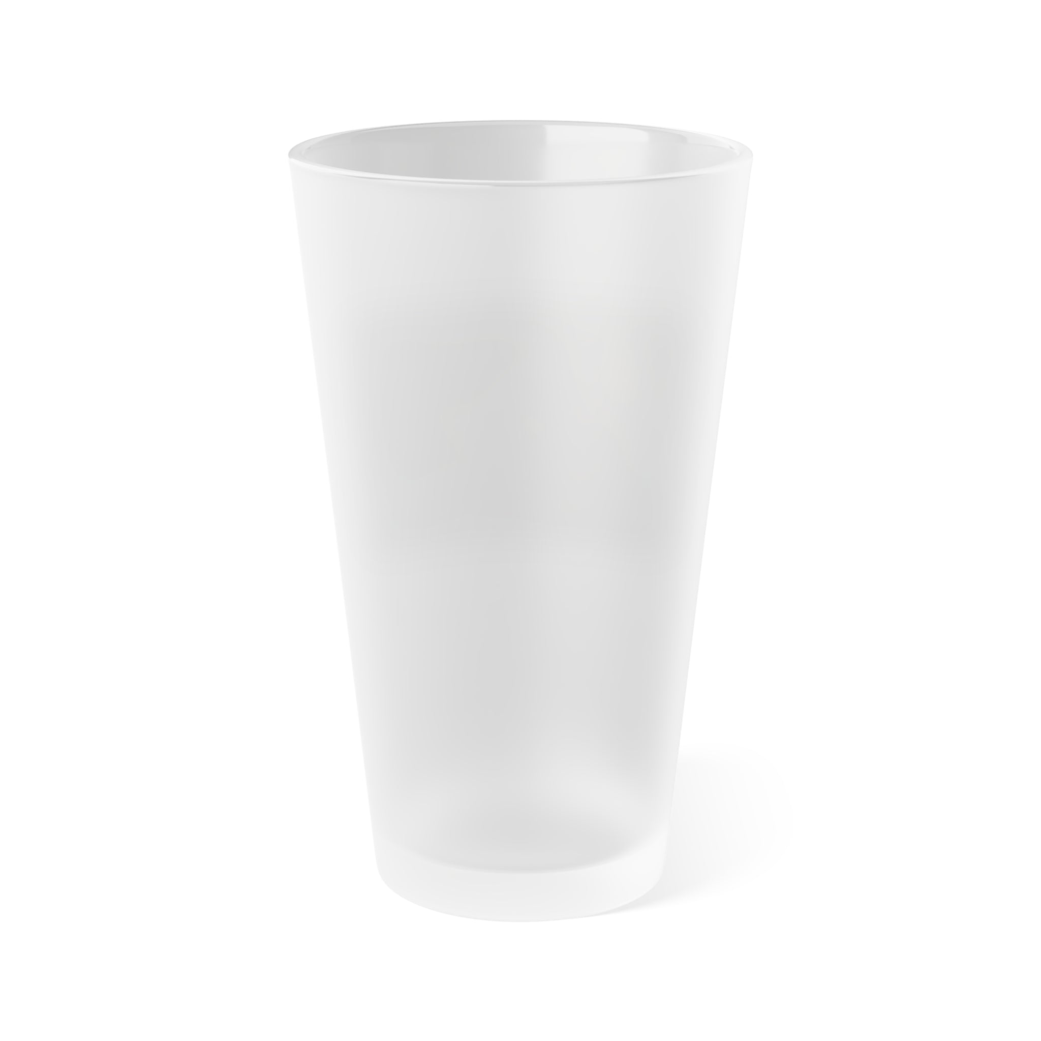 Frosted Pint Glass, 16oz - Animal Knit Arts, Cat kitten