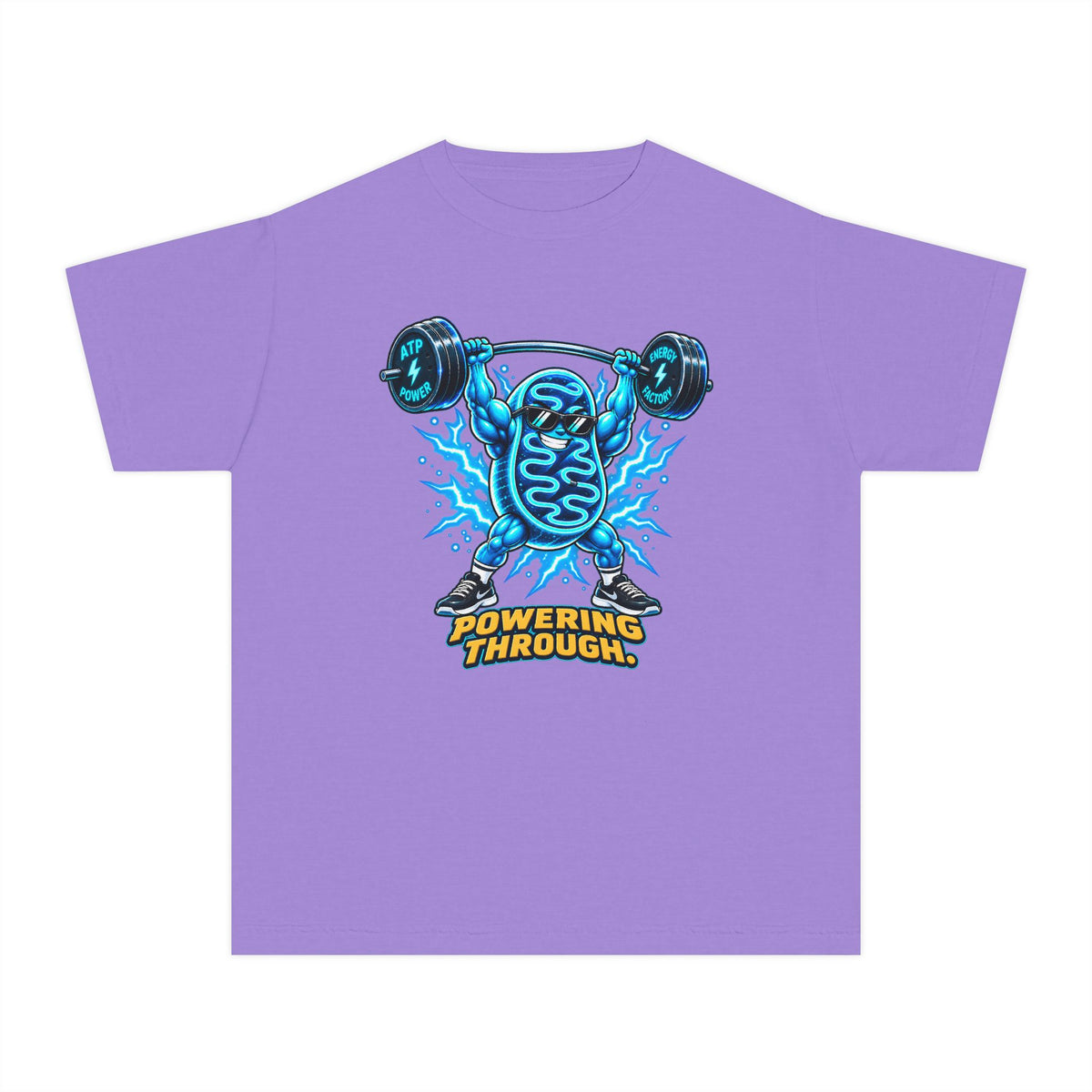 Mitochondria Powerhouse, a Science design, on a youth midweight cotton tee