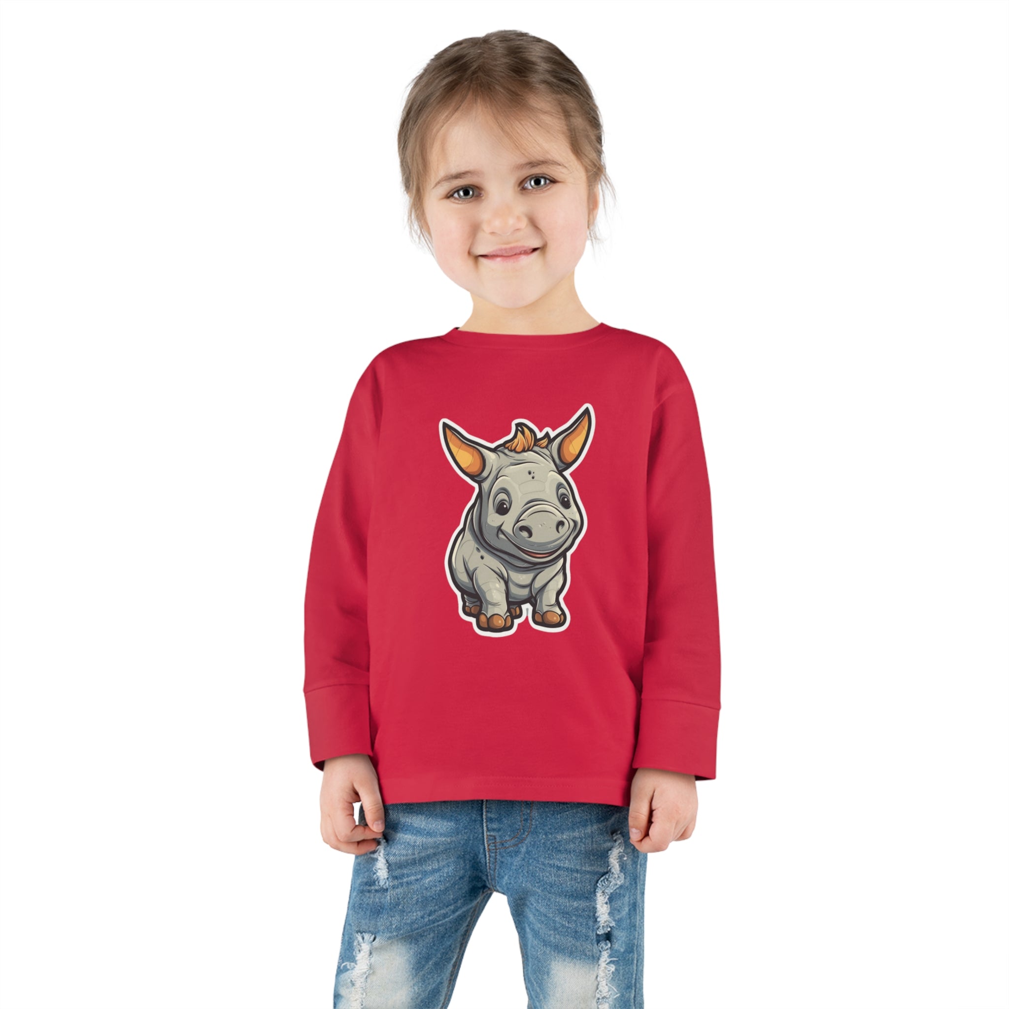 Toddler Long Sleeve Tee - Rhinoceros Calf