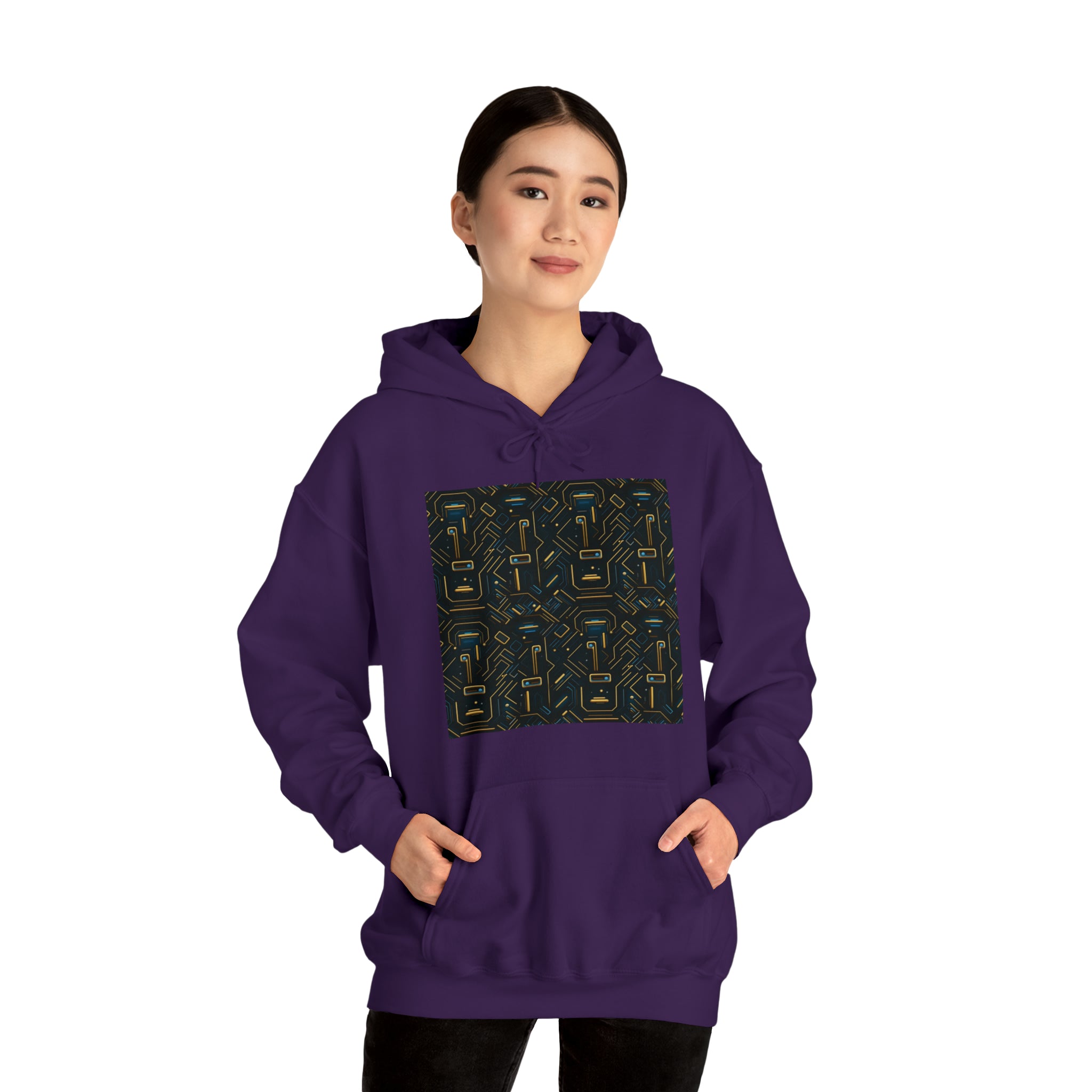 Unisex Heavy Blend™ Hooded Sweatshirt - Abstract Neon Designs 05