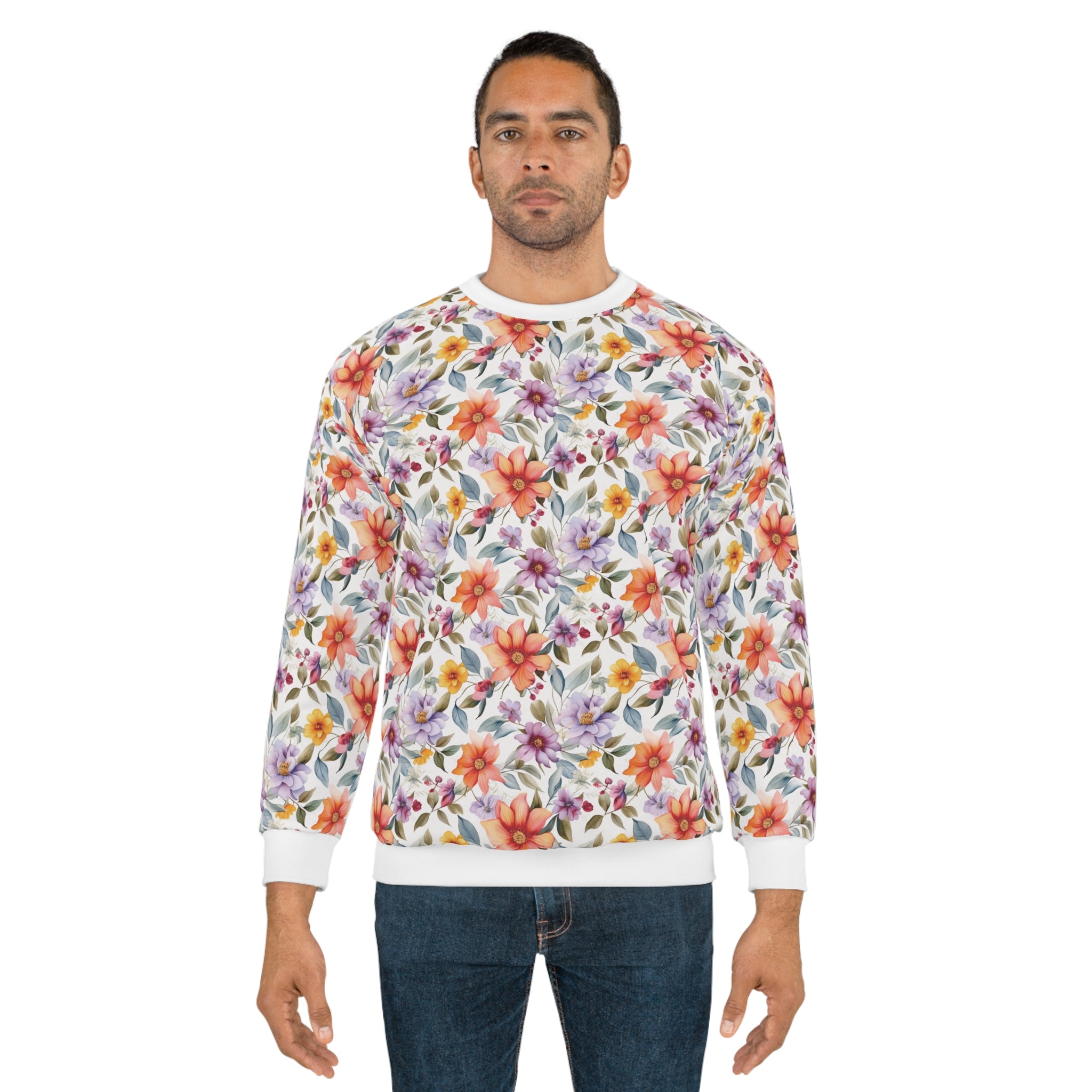 Unisex Sweatshirt (AOP) - Seamless Watercolor Designs 04