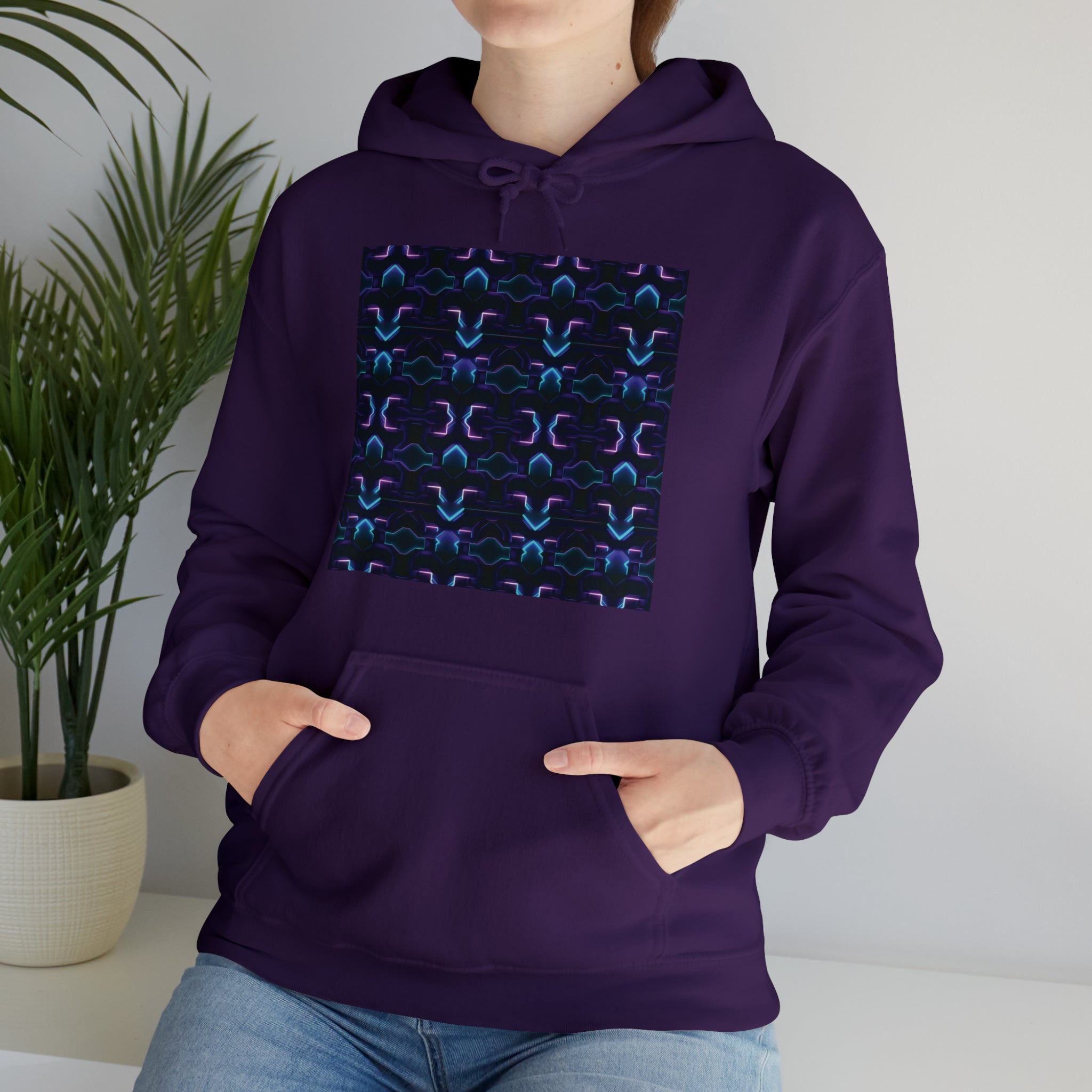 Unisex Heavy Blend™ Hooded Sweatshirt - Abstract Neon Designs 06