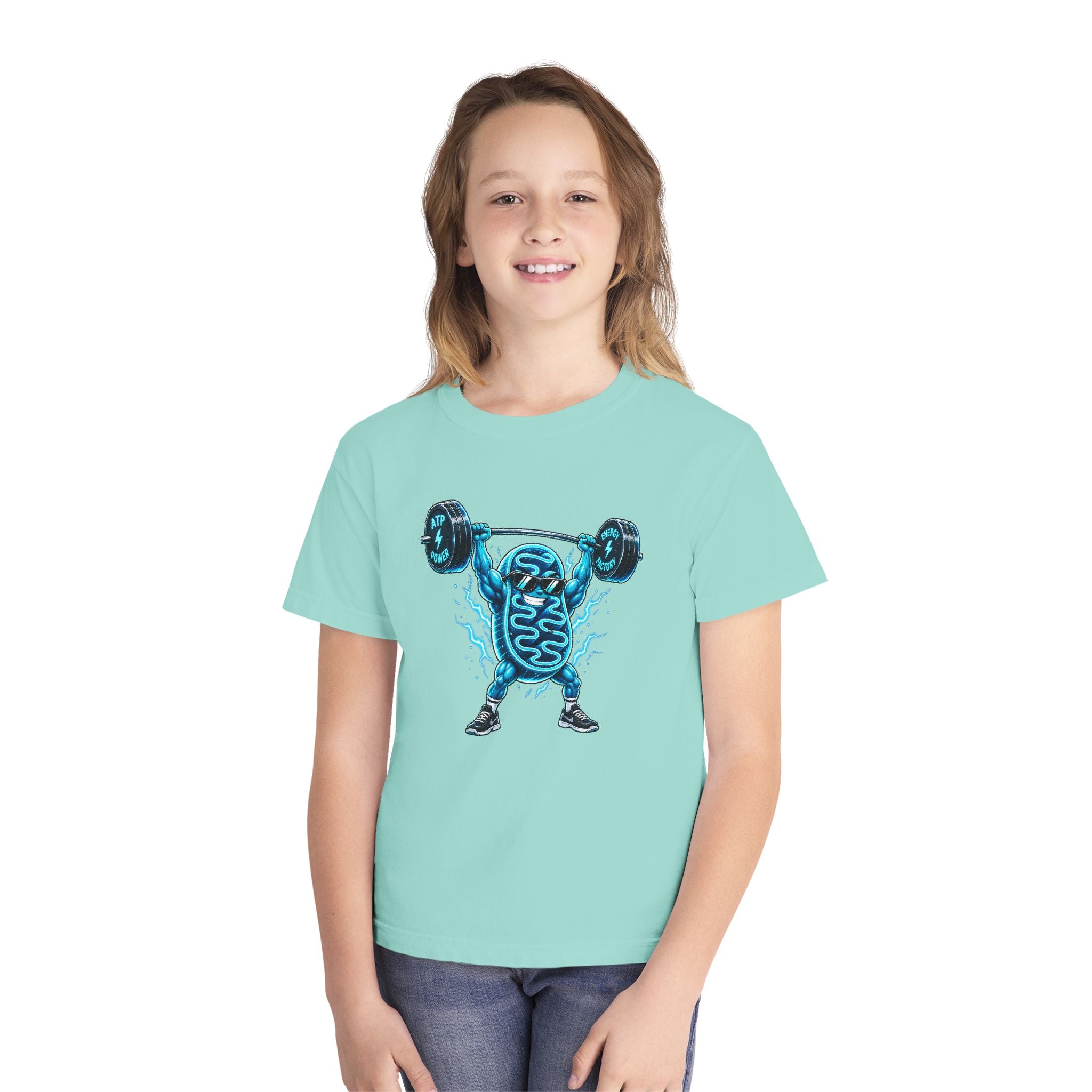 Youth Midweight Cotton Tee - Mitochondria Powerhouse