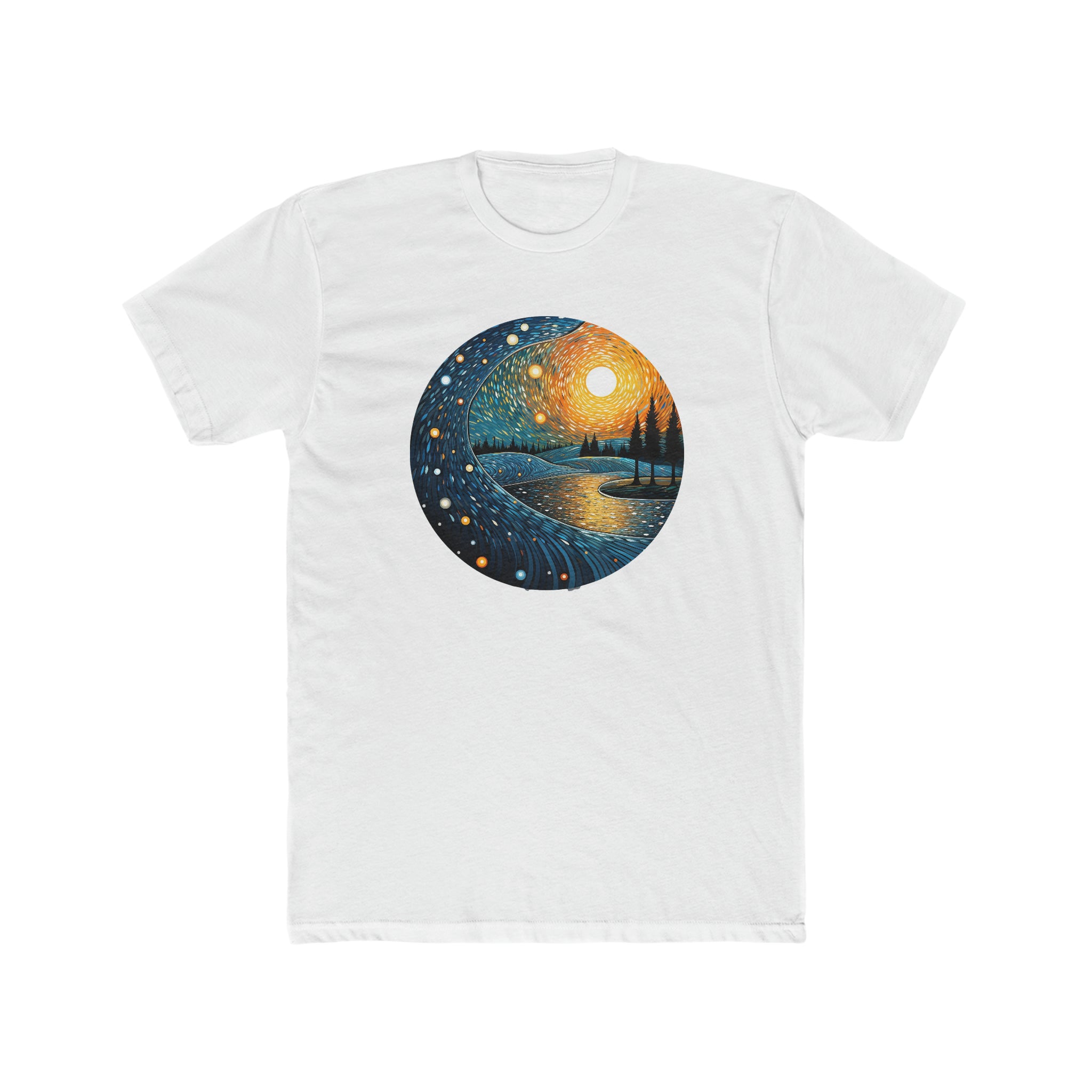 Men's Cotton Crew Tee - Pointillism Designs 12
