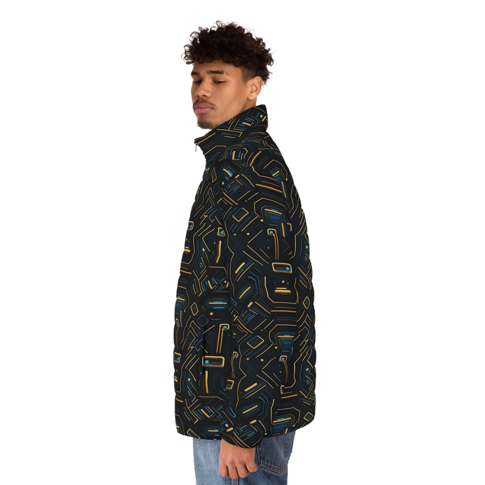 Men's Puffer Jacket (AOP) - Abstract Designs 08