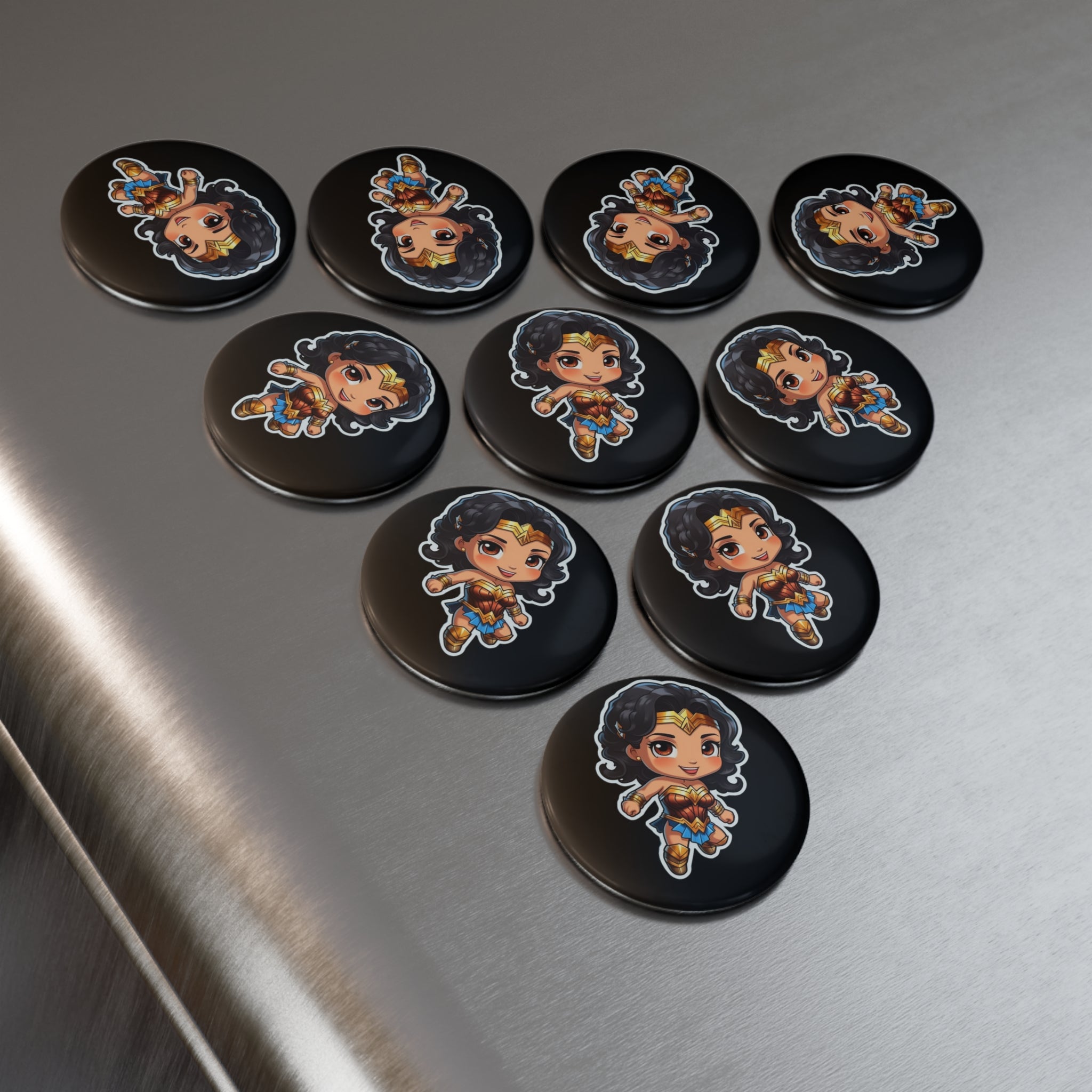 Button Magnet, Round (1 & 10 pcs) - Baby Wonder Woman 01