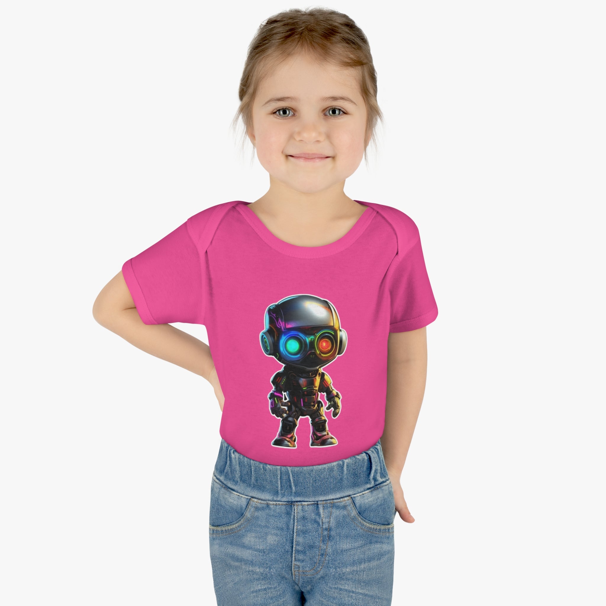 Infant Baby Rib Bodysuit - Byte, Robot Pop Art 06