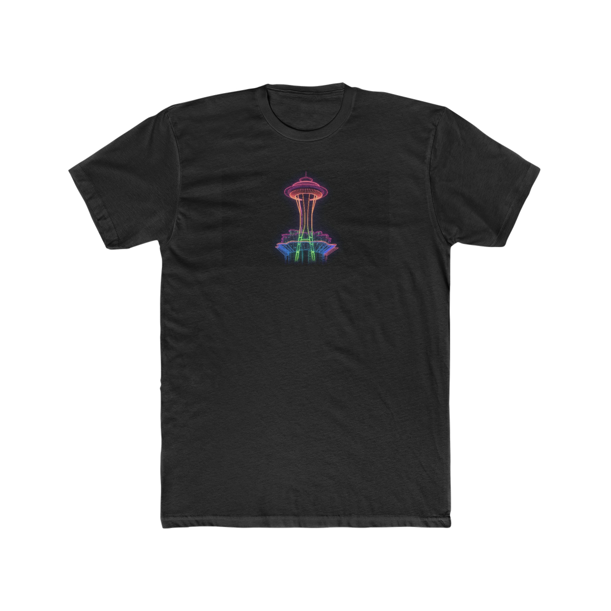 Men's Cotton Crew Tee - Fantasy Art - Space Needle