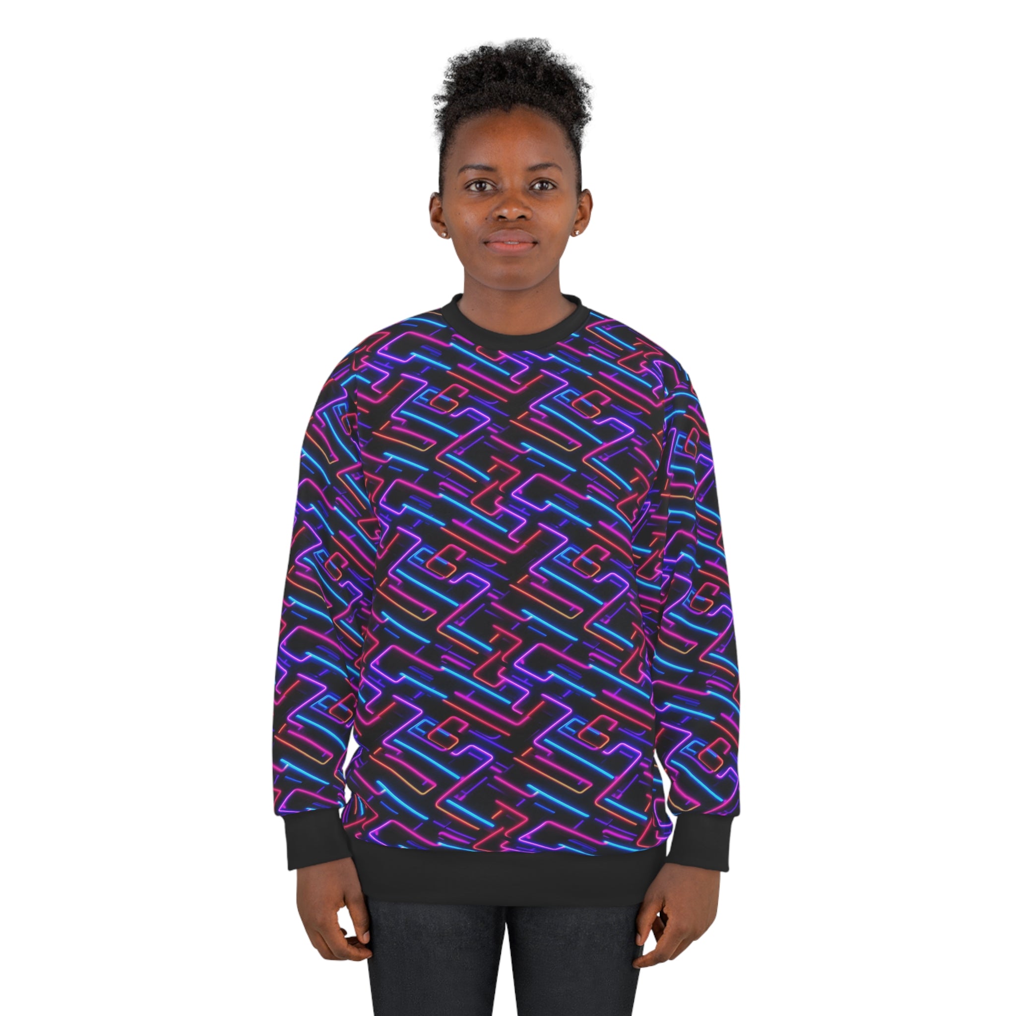 Unisex Sweatshirt (AOP) - Seamless Neon Designs 01