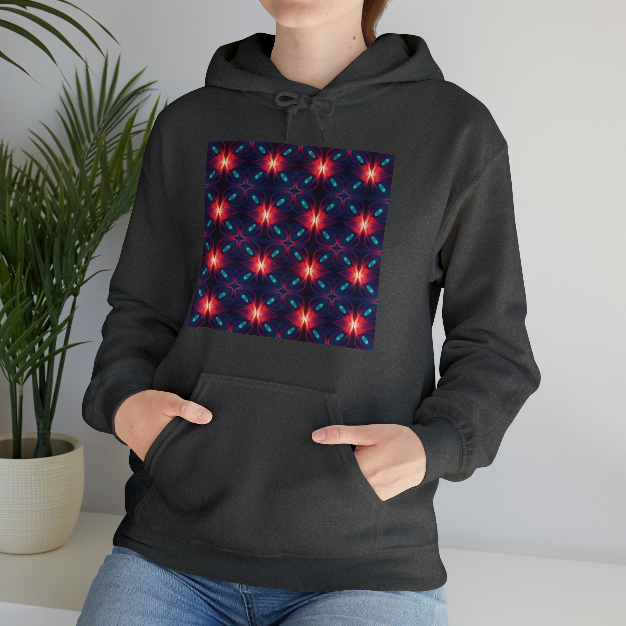 Unisex Heavy Blend™ Hooded Sweatshirt - Abstract Neon Designs 04