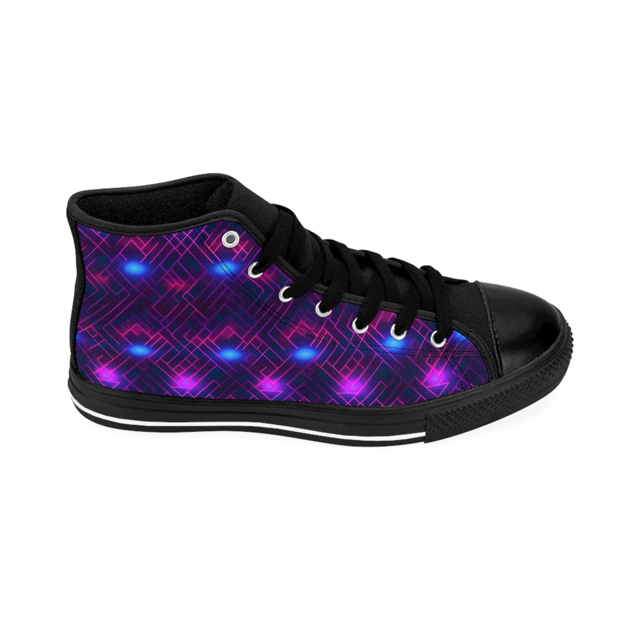 Men's Classic Sneakers (AOP) - Seamless Vibrant Synthwave Designs 02