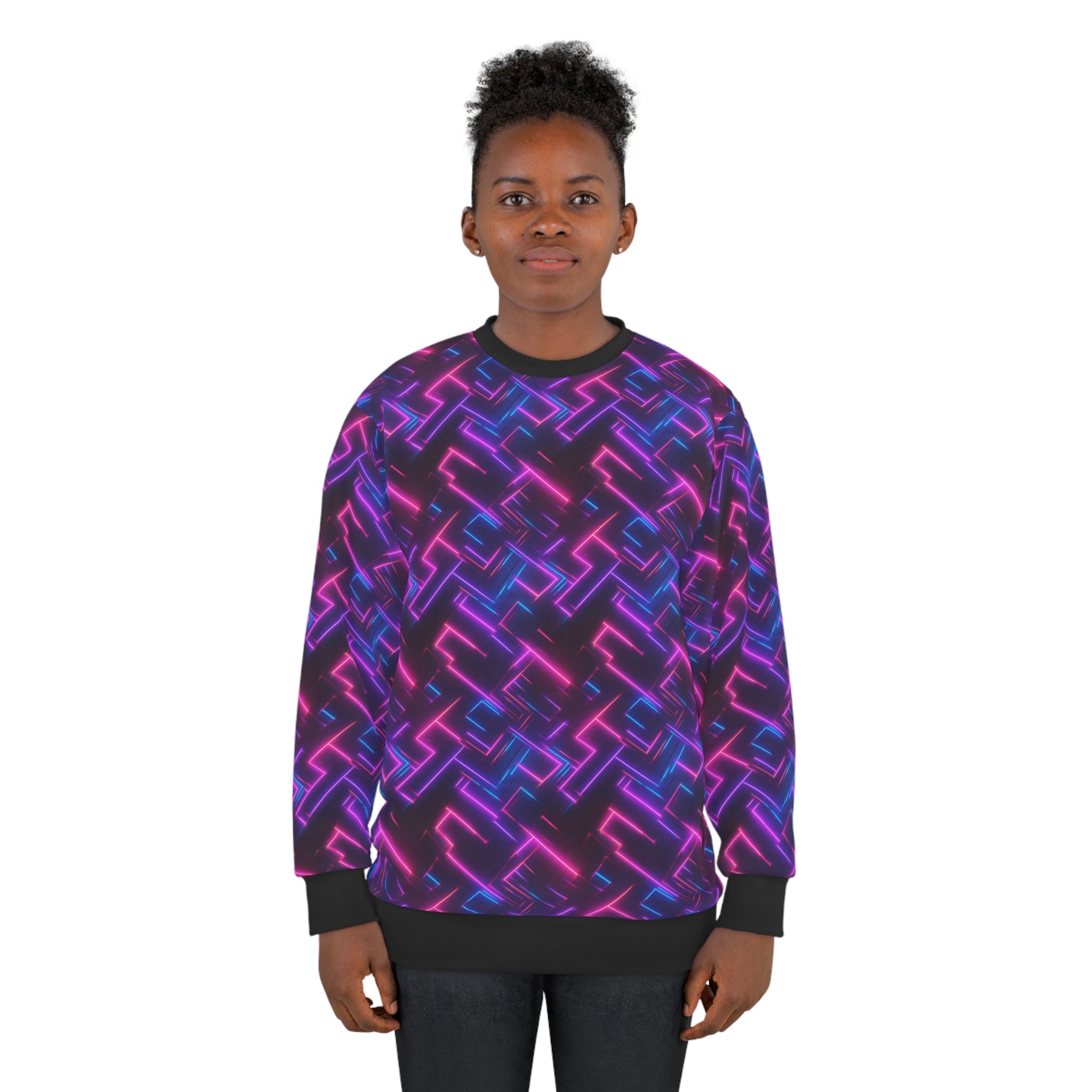 Unisex Sweatshirt (AOP) - Seamless Synthwave Designs 05