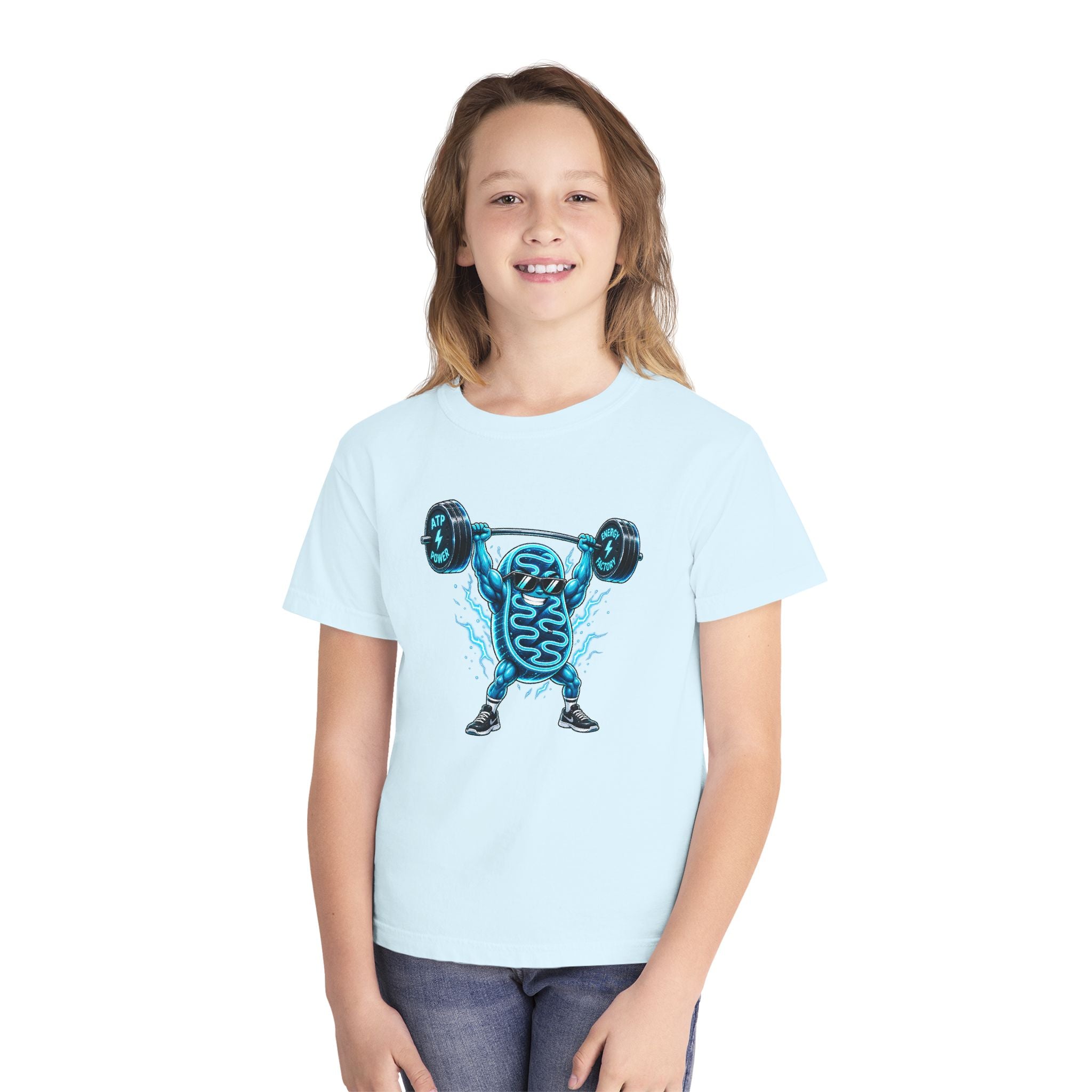 Youth Midweight Cotton Tee - Mitochondria Powerhouse