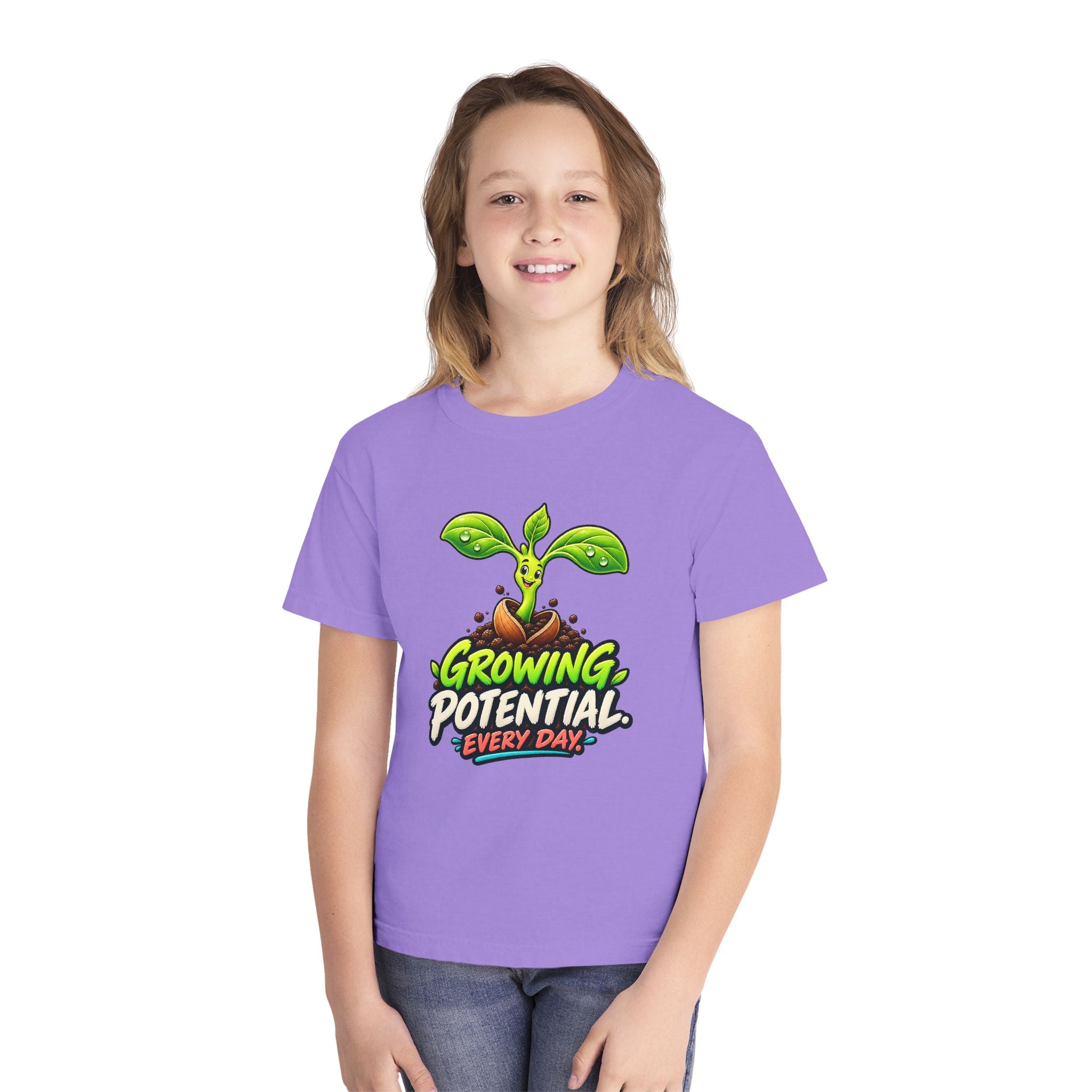 Youth Midweight Cotton Tee - Growing Seedling